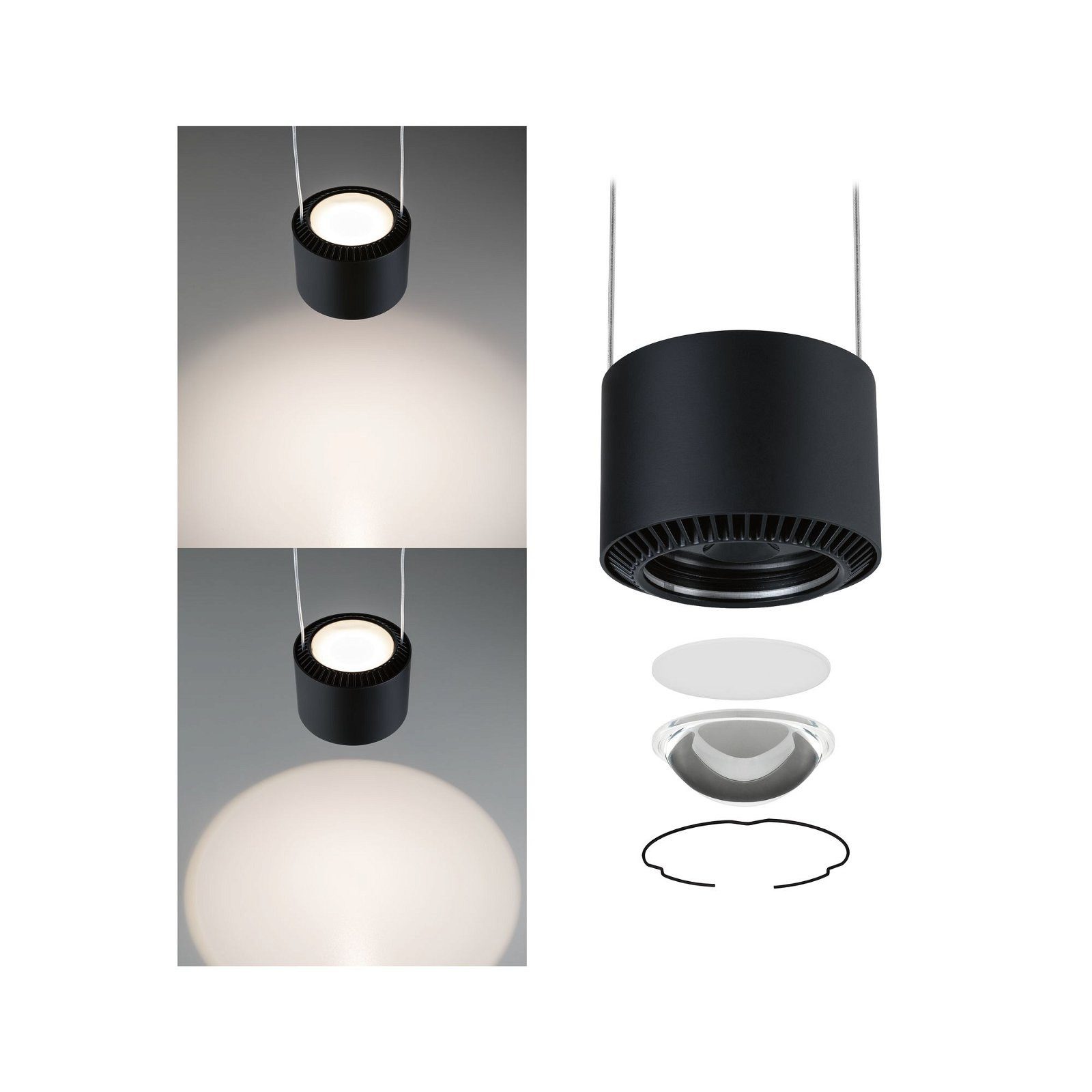 Paulmann Railsysteem-lampen URail Hanglamp Aldan 860lm/460lm 8,5W 2700K dimbaar 230V Wit (1-delig)