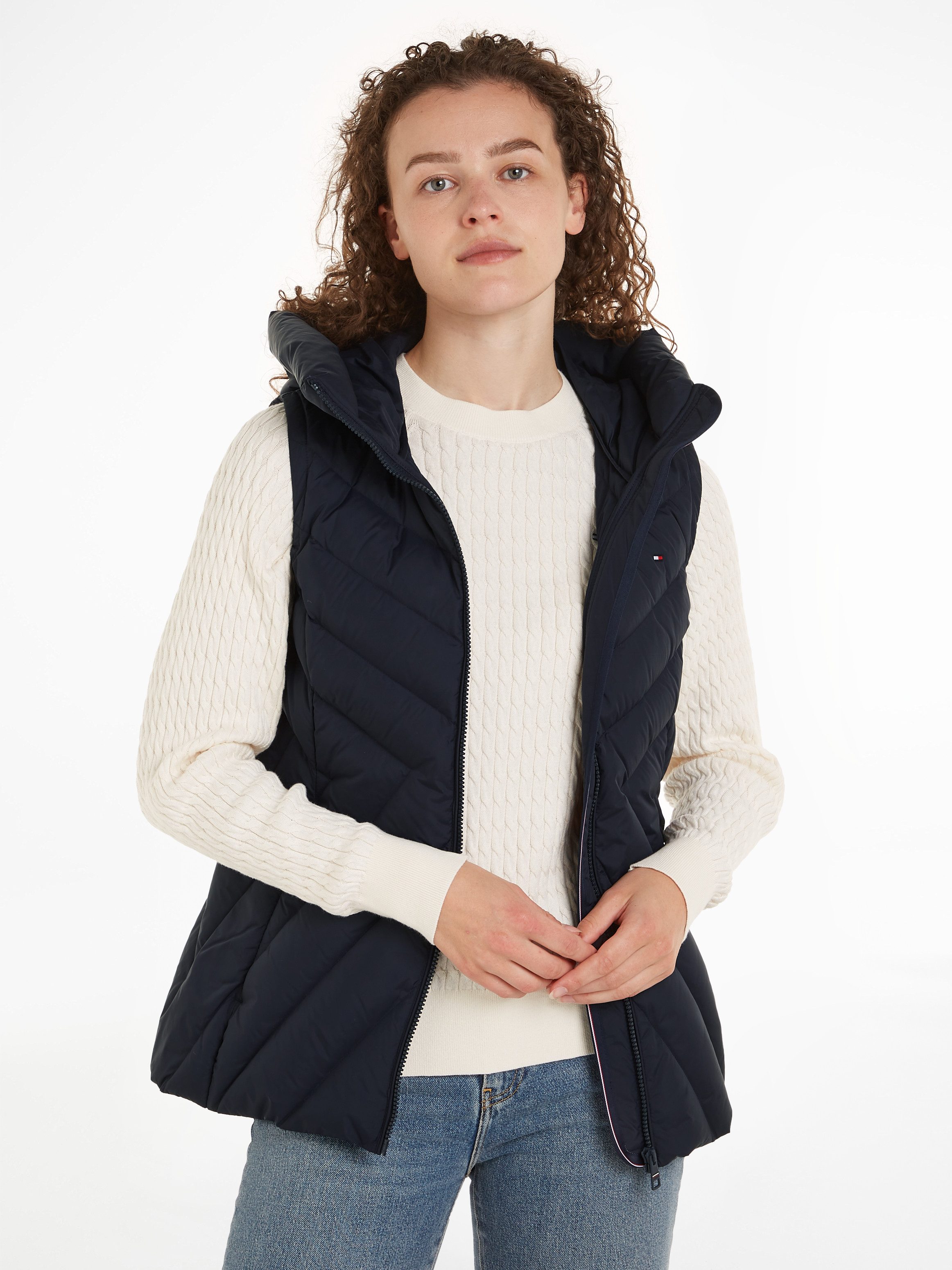 Tommy Hilfiger Bodywarmer CHEVRON MW PADDED VEST met gemiddelde vulling en tommy hilfiger merklabel