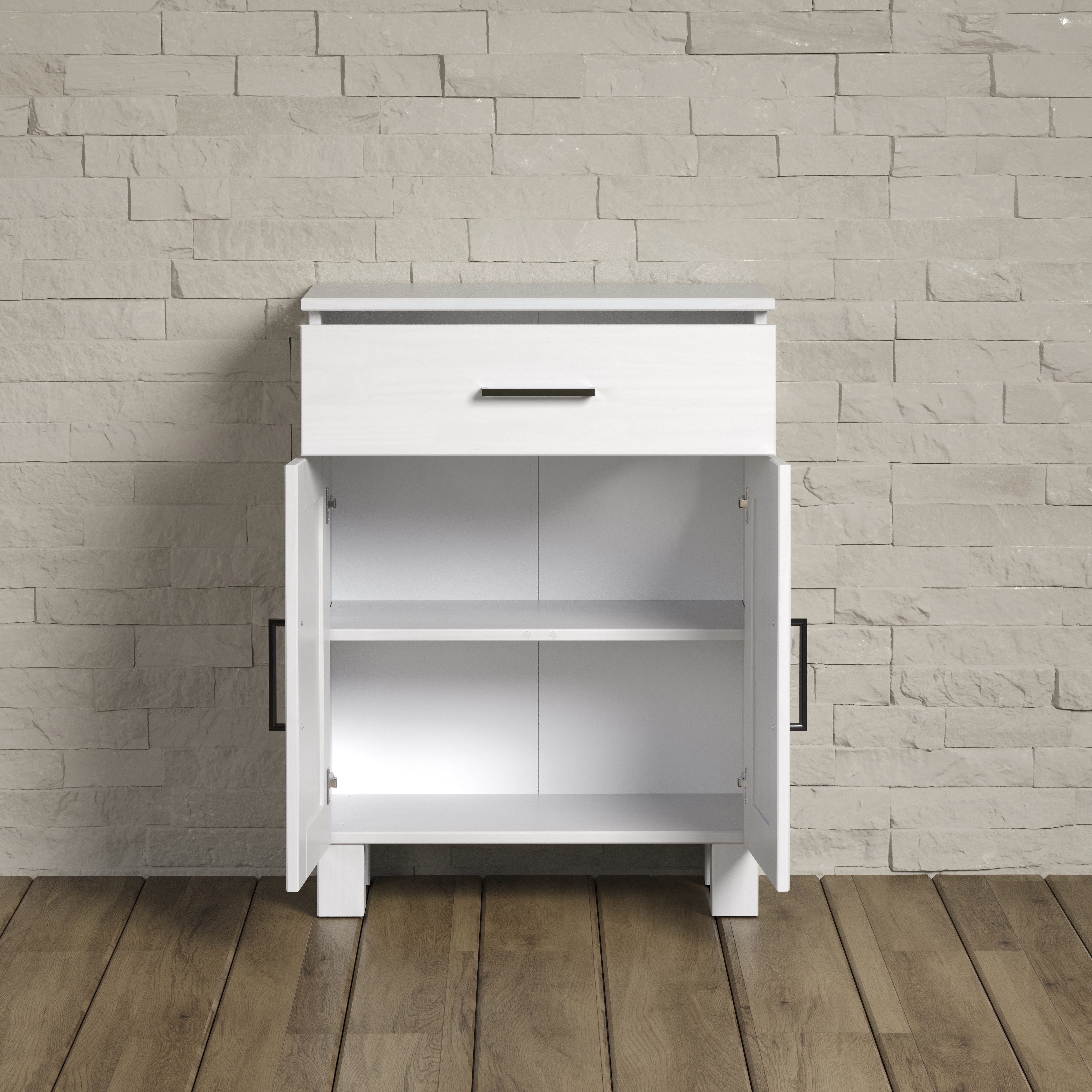 welltime Onderkast Ulea Badkommode van massief hout met brede lade - (B/D/H) 60/30/80 cm (1 stuk)