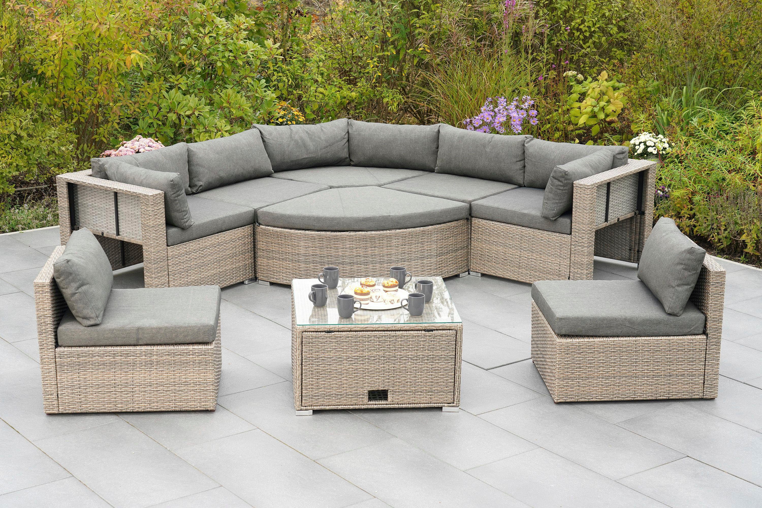 MERXX Tuinset Rivello inclusief kussens, afmetingen bxdxh: 225 x 225 x 63 cm (23-delig)