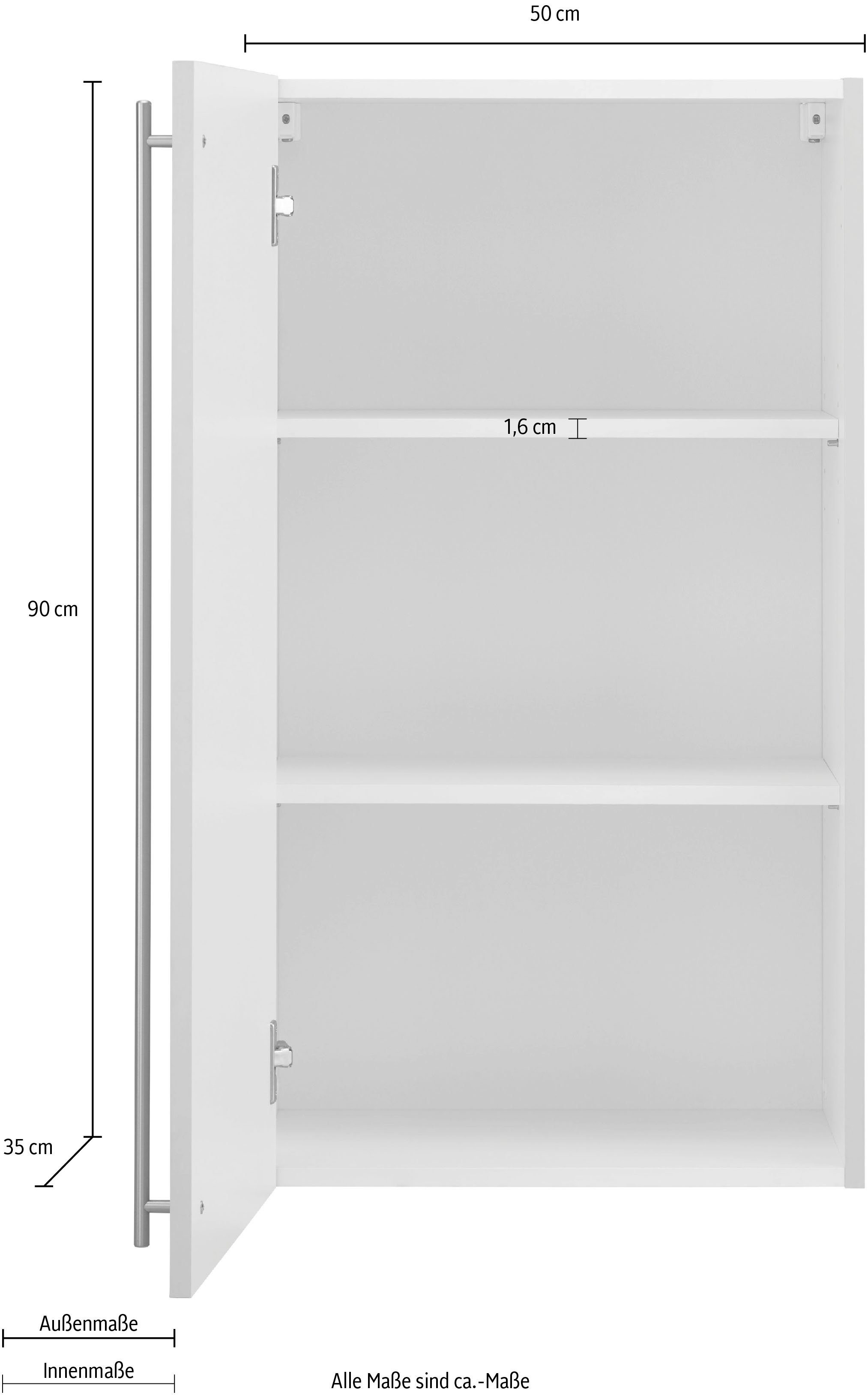 wiho Küchen Hangend kastje Chicago 50 cm breed, 90 cm hoog, voor veel bergruimte