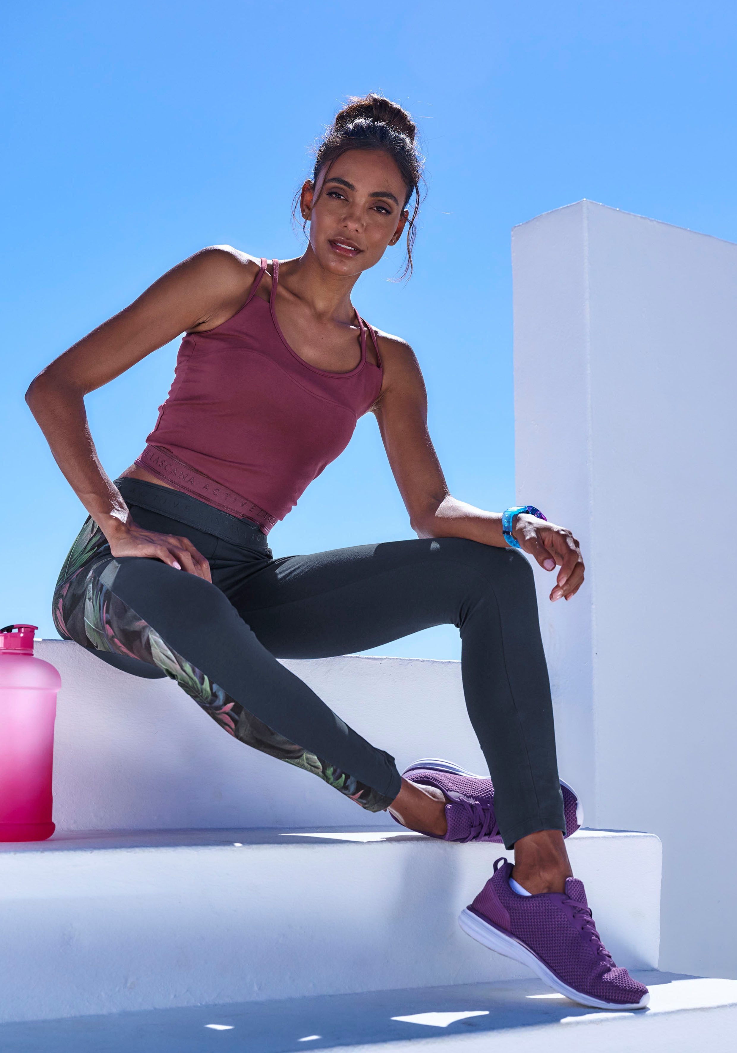 active by Lascana Crop-top met een deelnaad