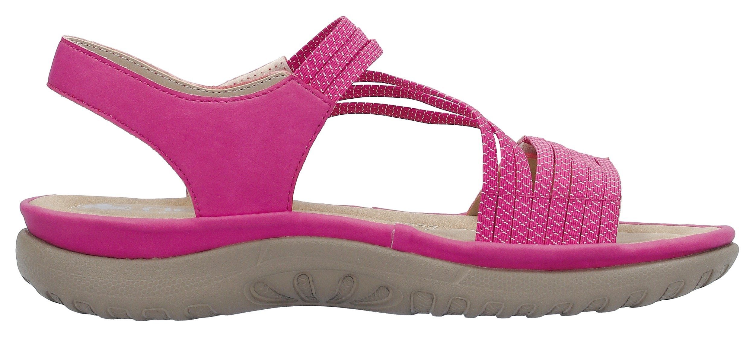 Rieker Sandalen zomerschoen, sandaal, sleehak, met elastieken