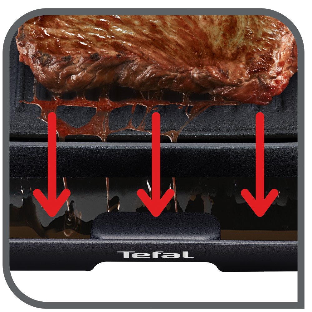 Tefal Tafelgrill Malaga, spülmaschinengeeignete Platte und Saftauffangbehälter