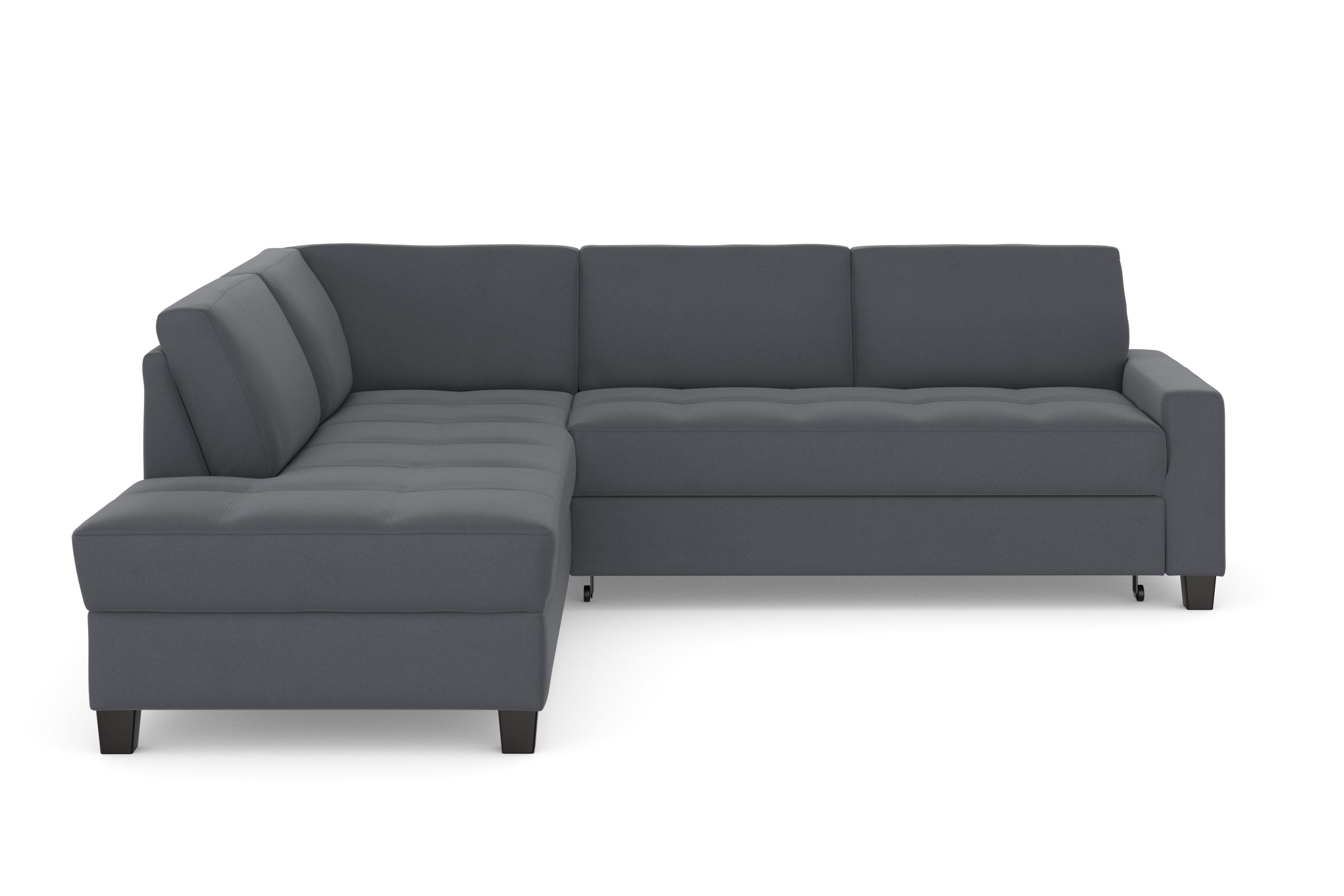 DOMO collection Hoekbank Florentina tijdloos en elegant, zitnaden als designelement, L-vorm keuze met slaapfunctie, met contrastnaad, comfortabele zithoogte 47 cm