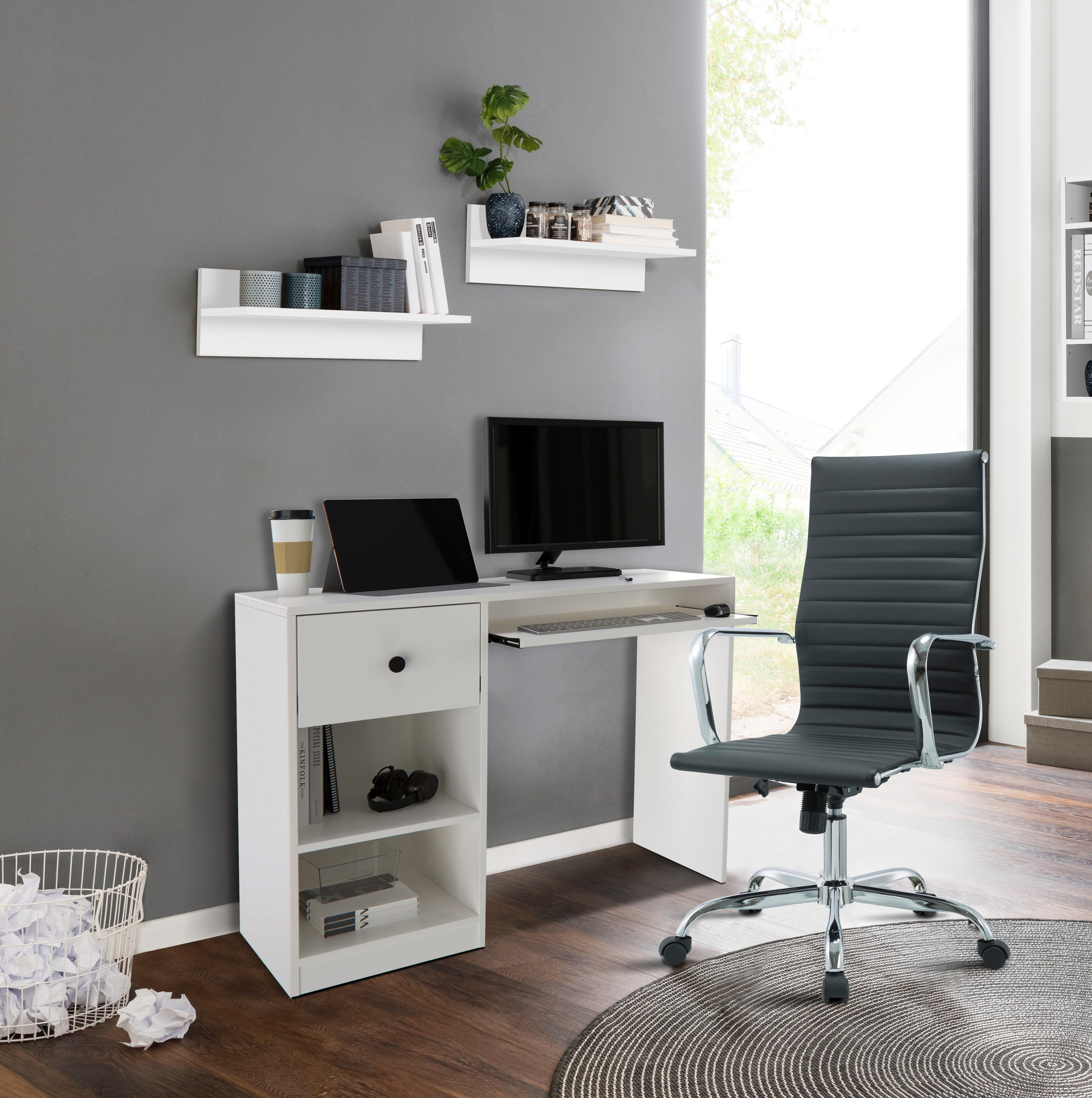 INOSIGN Bureau PODUM, pc-bureau, Toetsenborduitrek, grote lade, breedte 106 cm