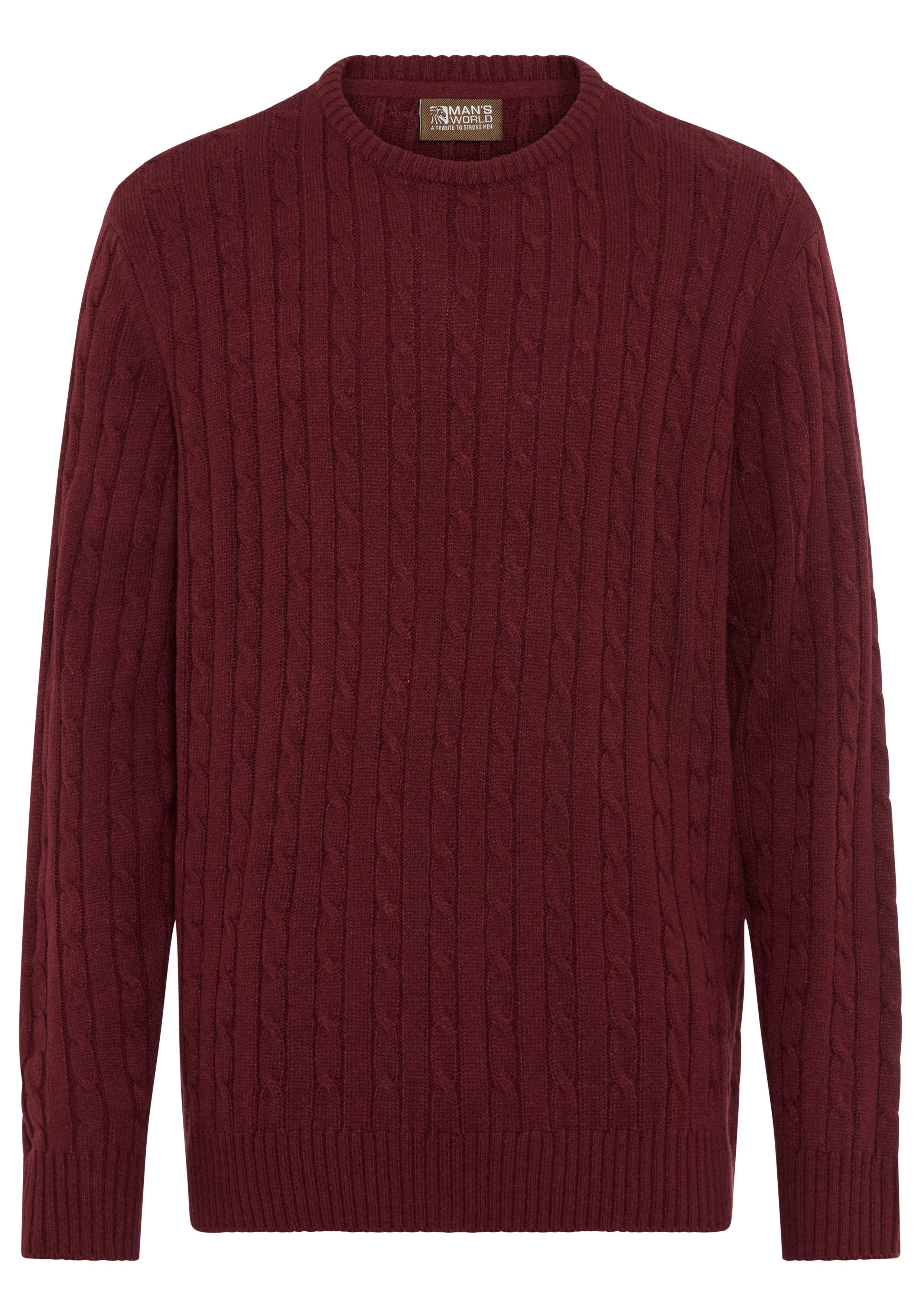 Man's World Trui met ronde hals Nieuwe collectie! Highlight all-over kabelpatroon!