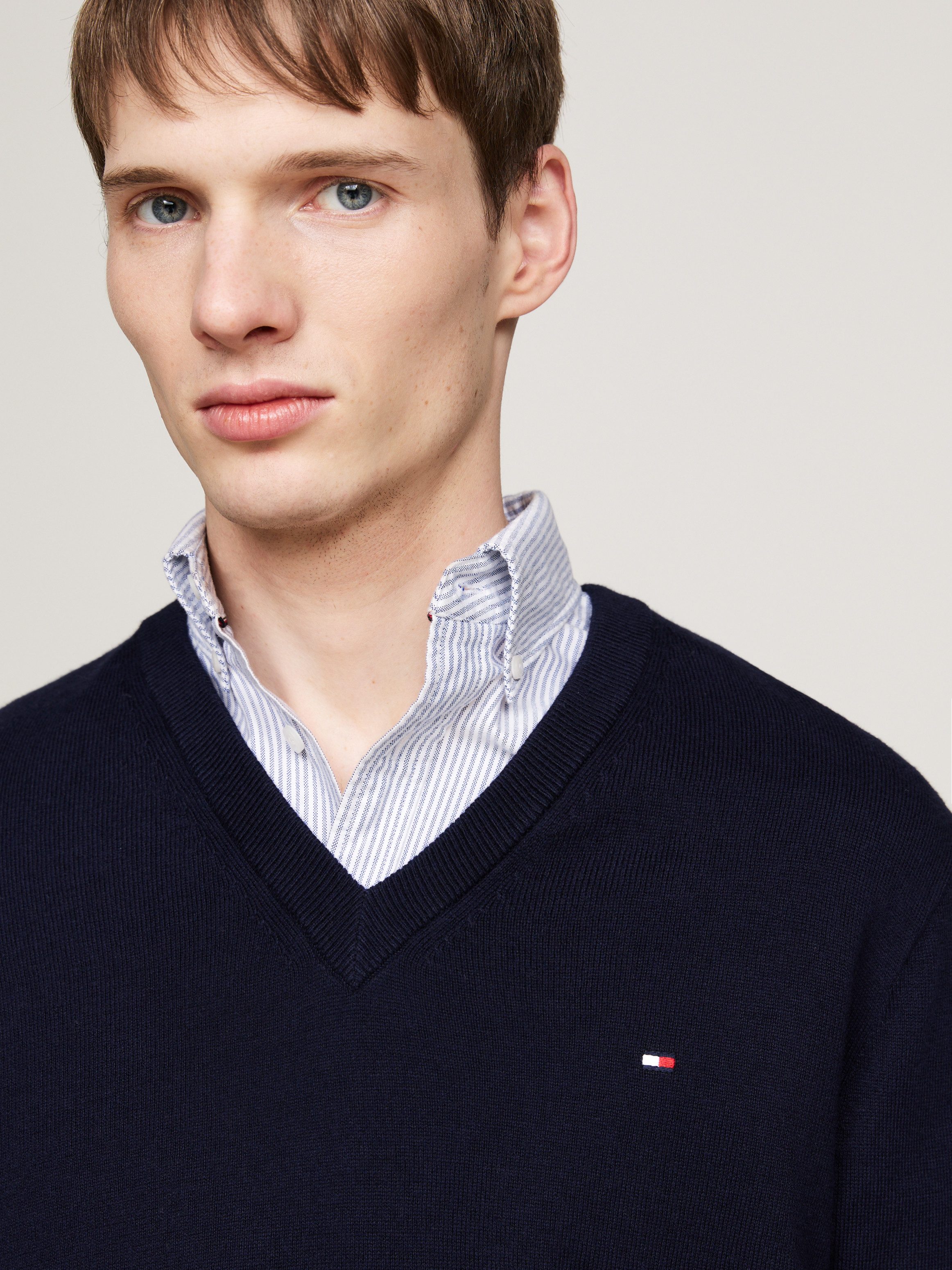 Tommy Hilfiger Trui met V-hals PIMA ORG CTN CASHMERE V NECK