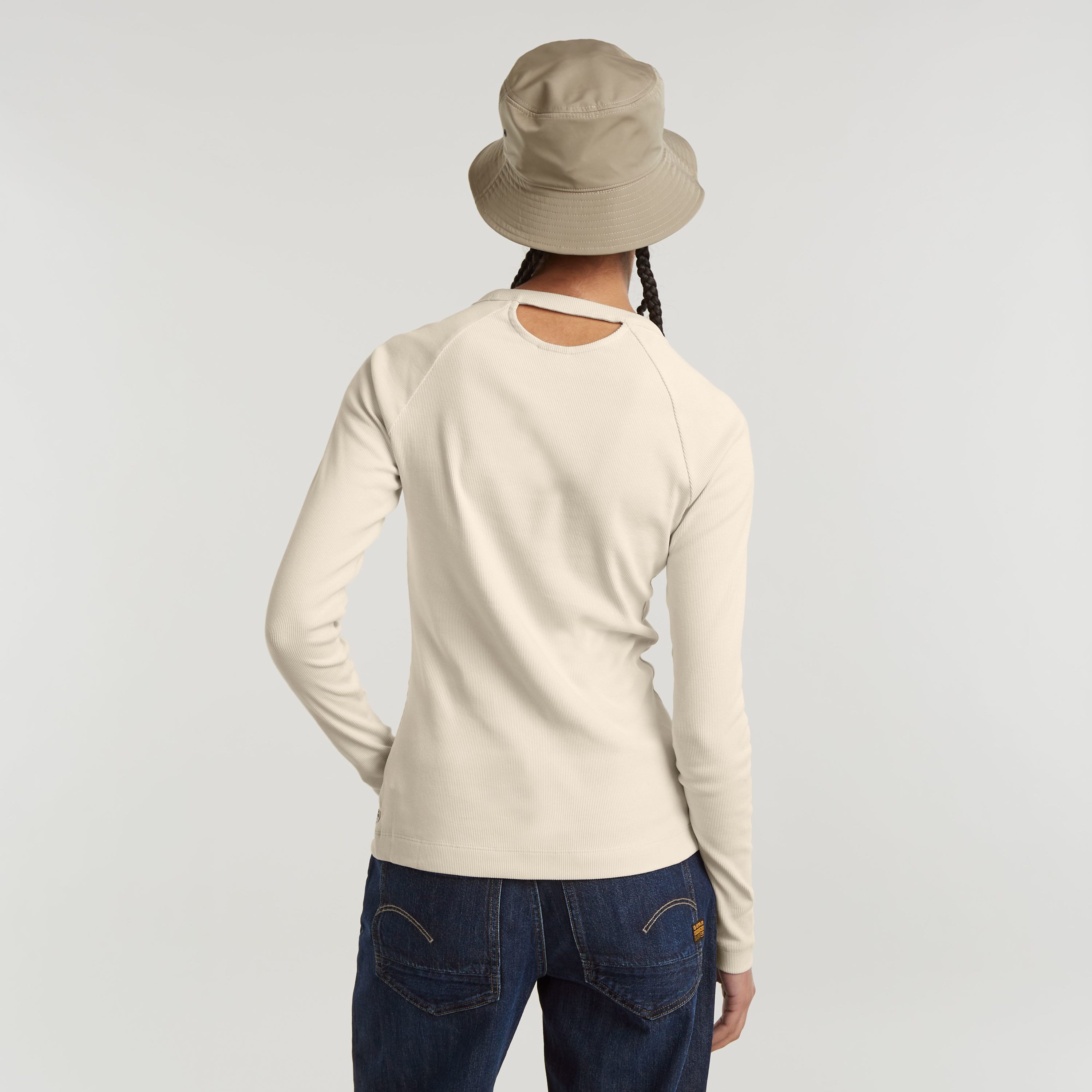G-Star RAW T-shirt Slim Rib Keyhole met cut-out achter