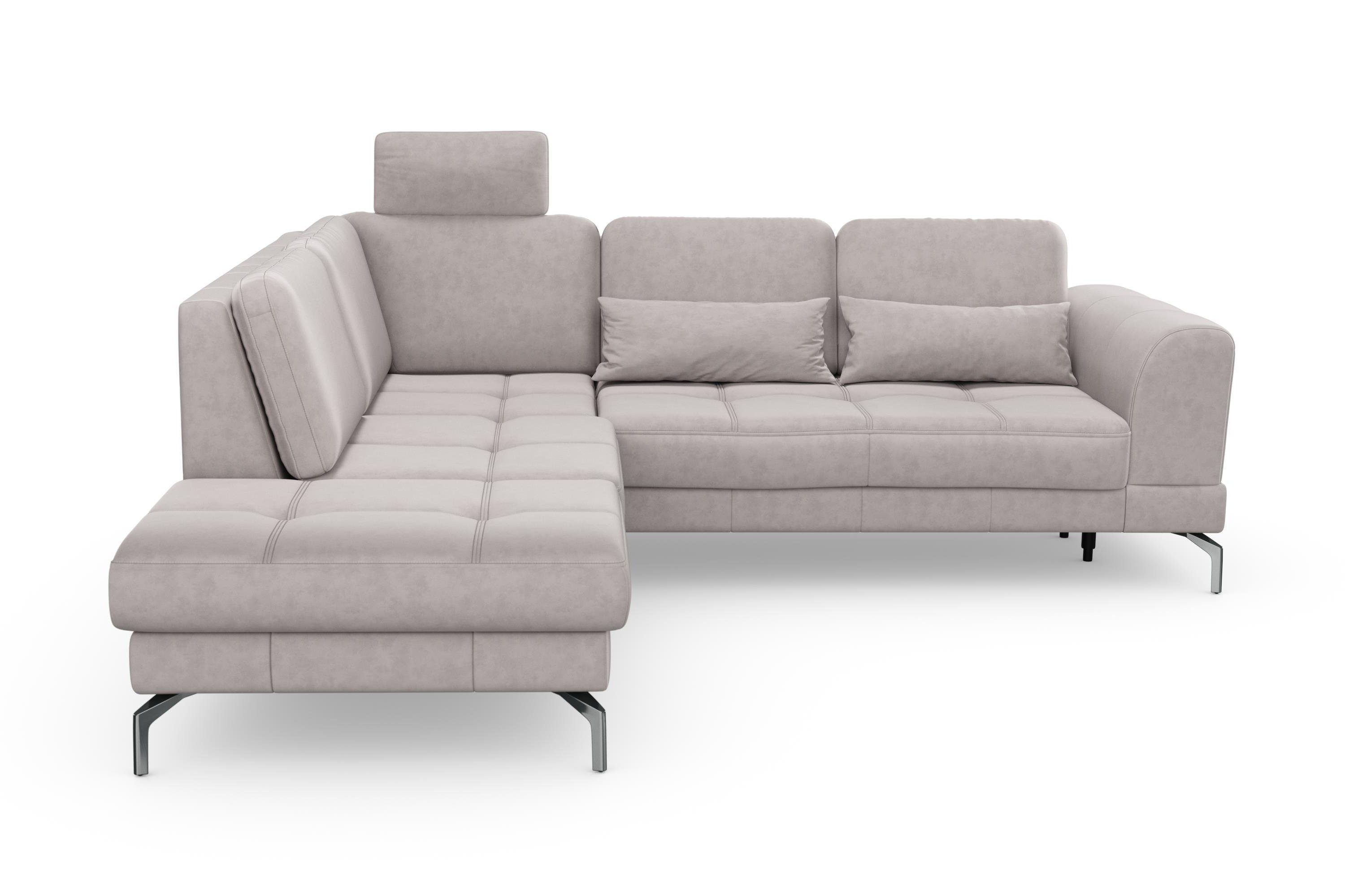 sit&more Hoekbank Bendigo L-vorm inclusief zitdiepteverstelling, bodemvrijheid 15 cm, in 2 pootkleuren
