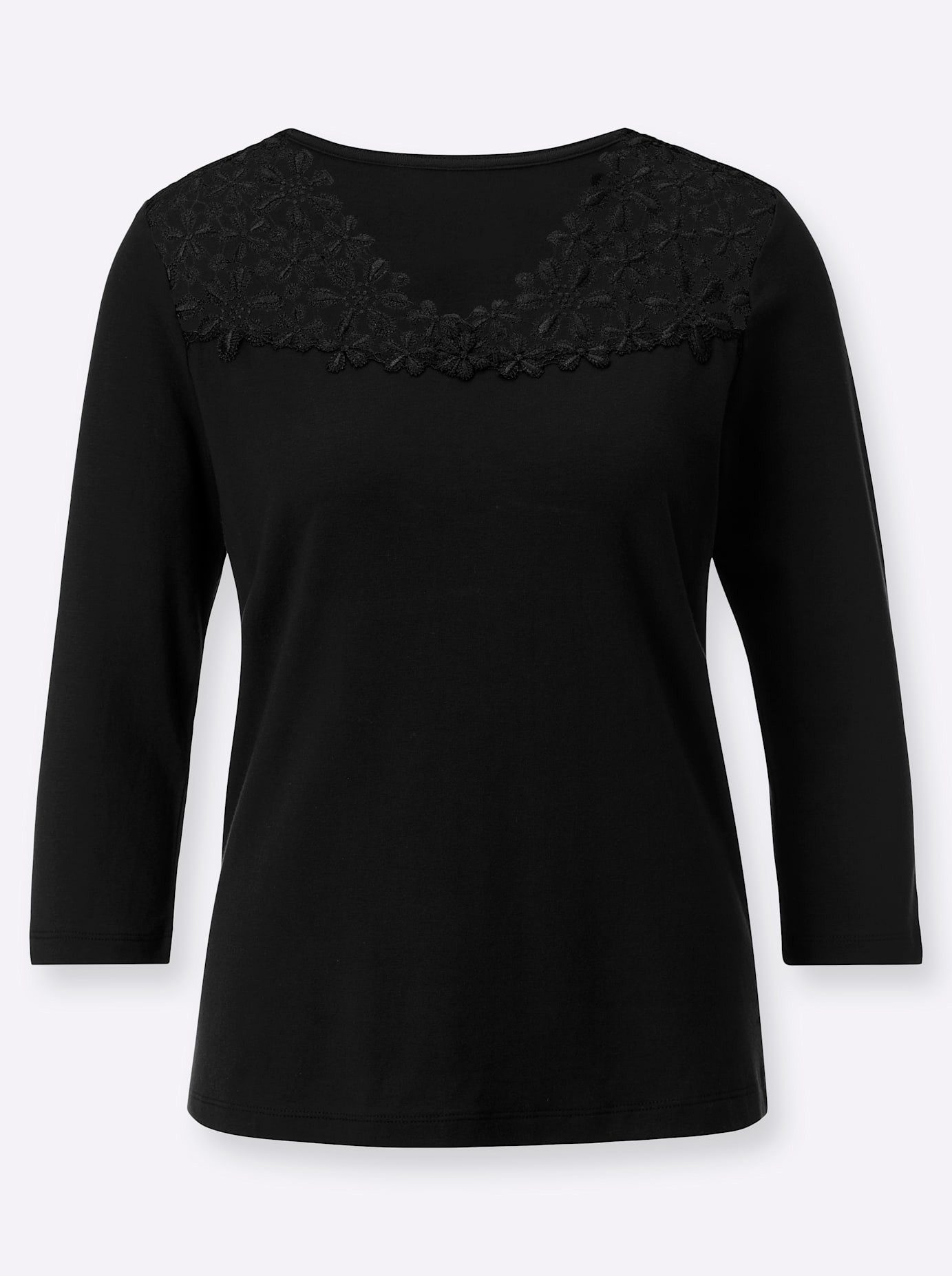 Creation L Shirt met 3 4 mouwen Modal-mix-shirt (1-delig)