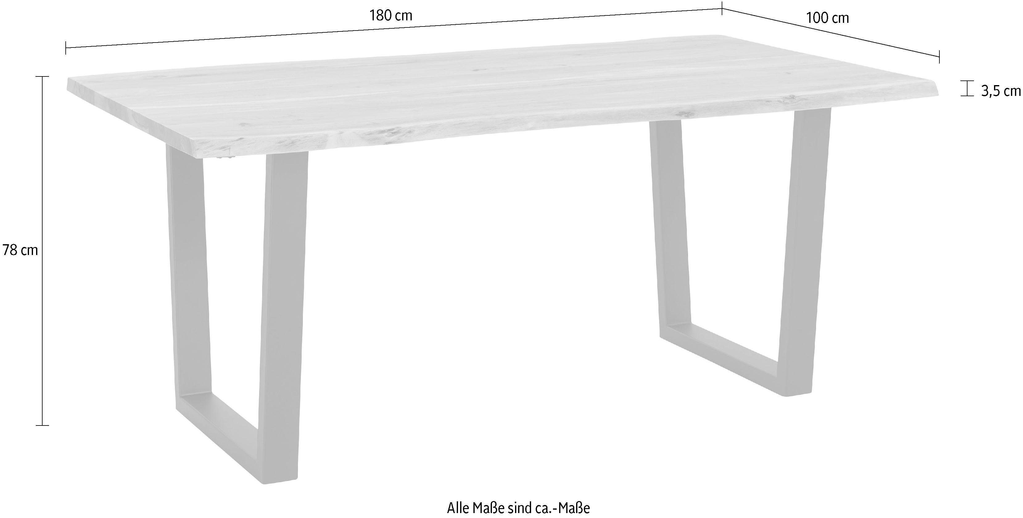 MCA living Eettafel CALABRIA Massief hout in boomstam-look