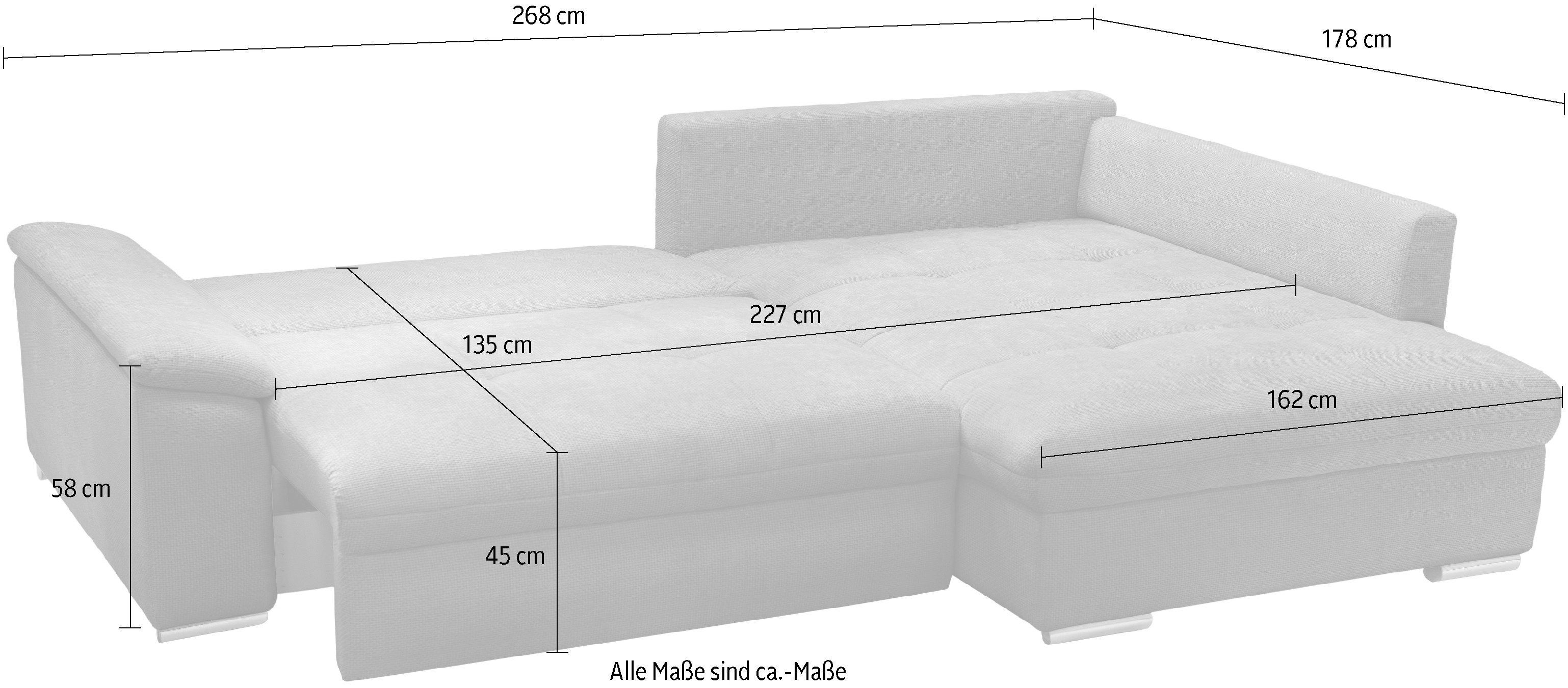 exxpo - sofa fashion Hoekbank Casa Grande incl. bedfunctie, bedlade, OTTOs Choice, comfortabel