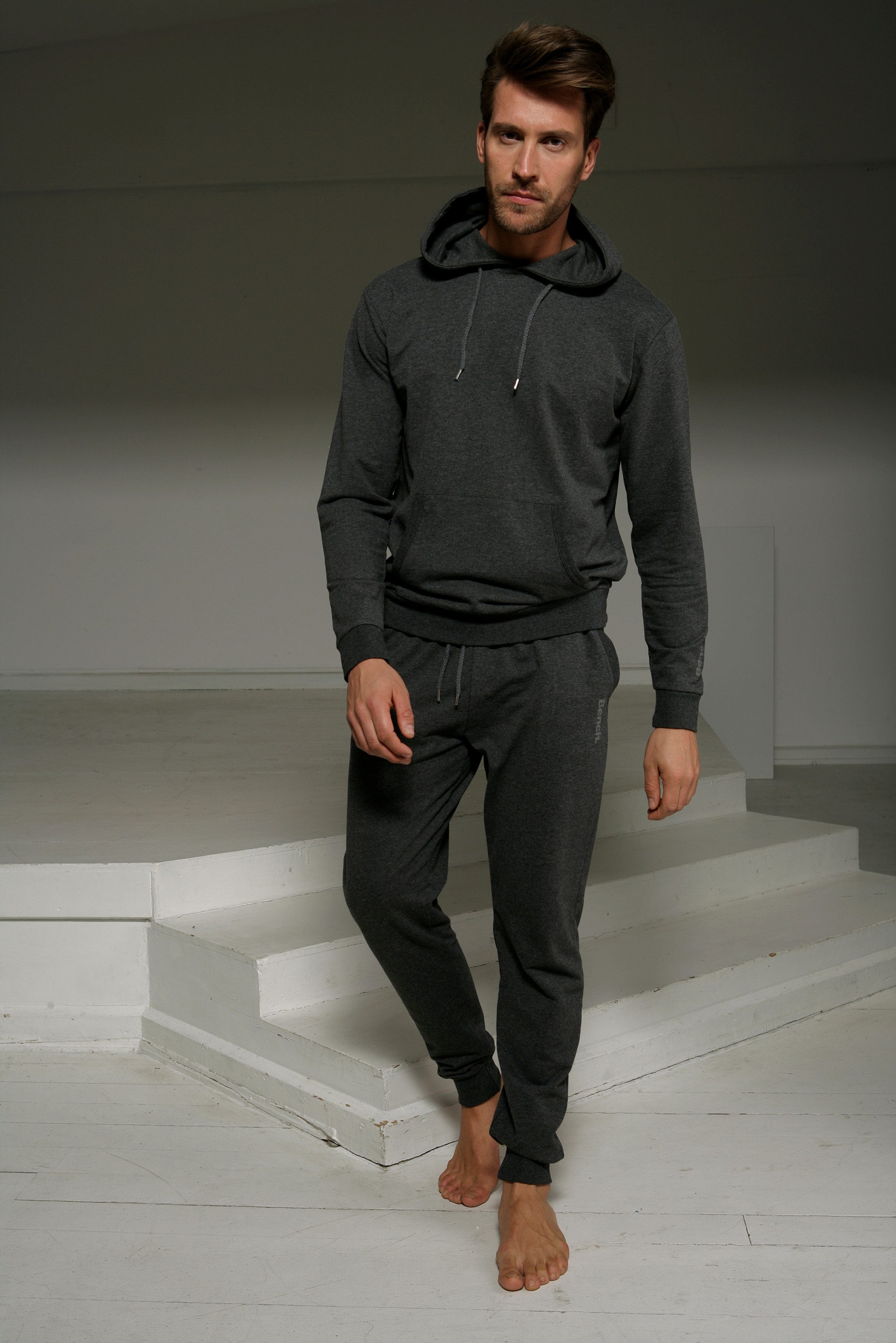 Bench. Loungewear Hoodie Langarm, sweatshirt met ronde hals en capuchon, katoenmix