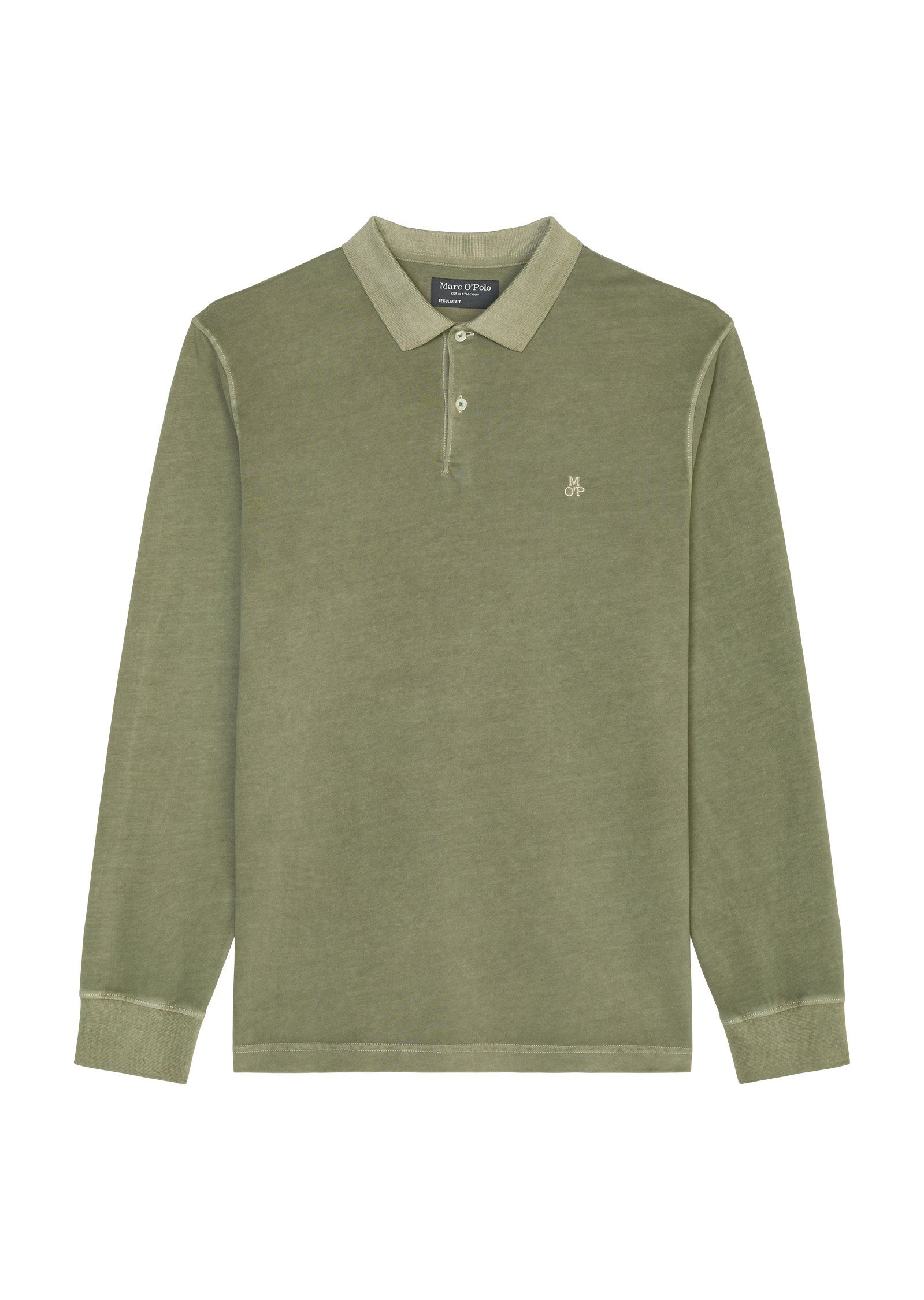 Marc O'Polo Poloshirt met lange mouwen in washed-look