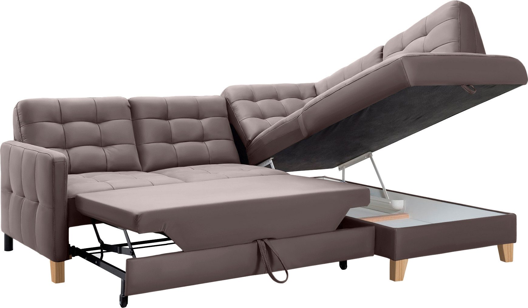 exxpo - sofa fashion Hoekbank Elio, compact en comfortabel, handig, tijdloos design, L-vorm