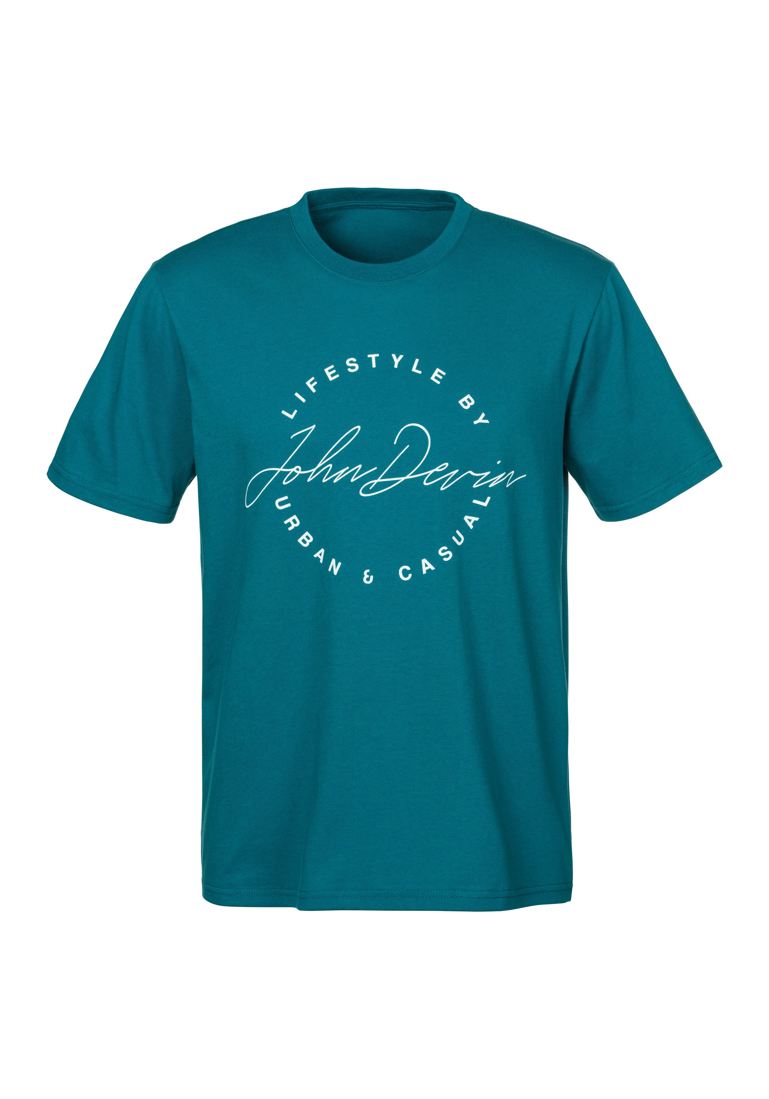 John Devin T-shirt Rondhalsshirt met print van 100% katoen