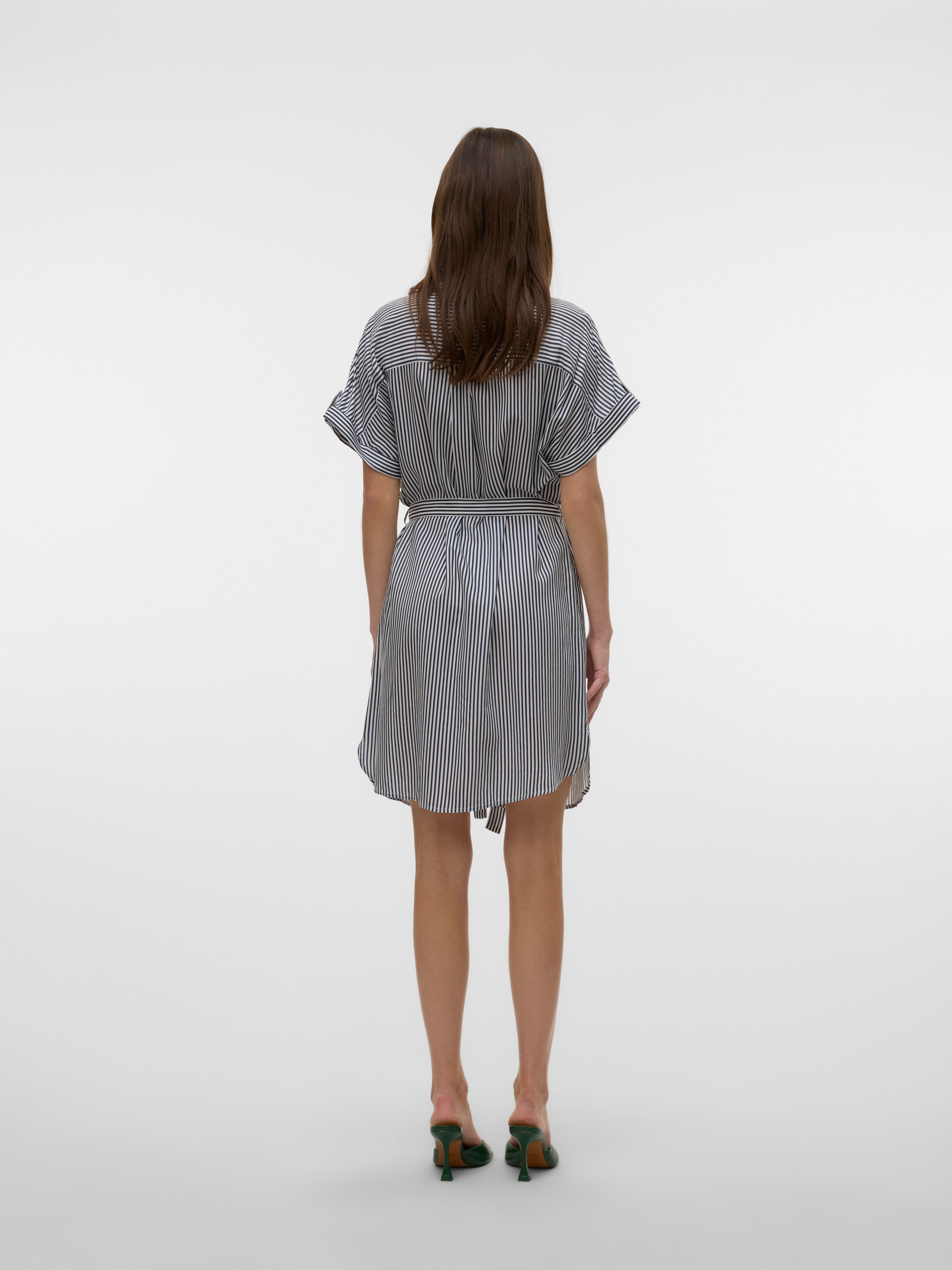 Vero Moda Midi-jurk VMBUMPY SS SHORT SHIRT DRESS WVN GA NOOS