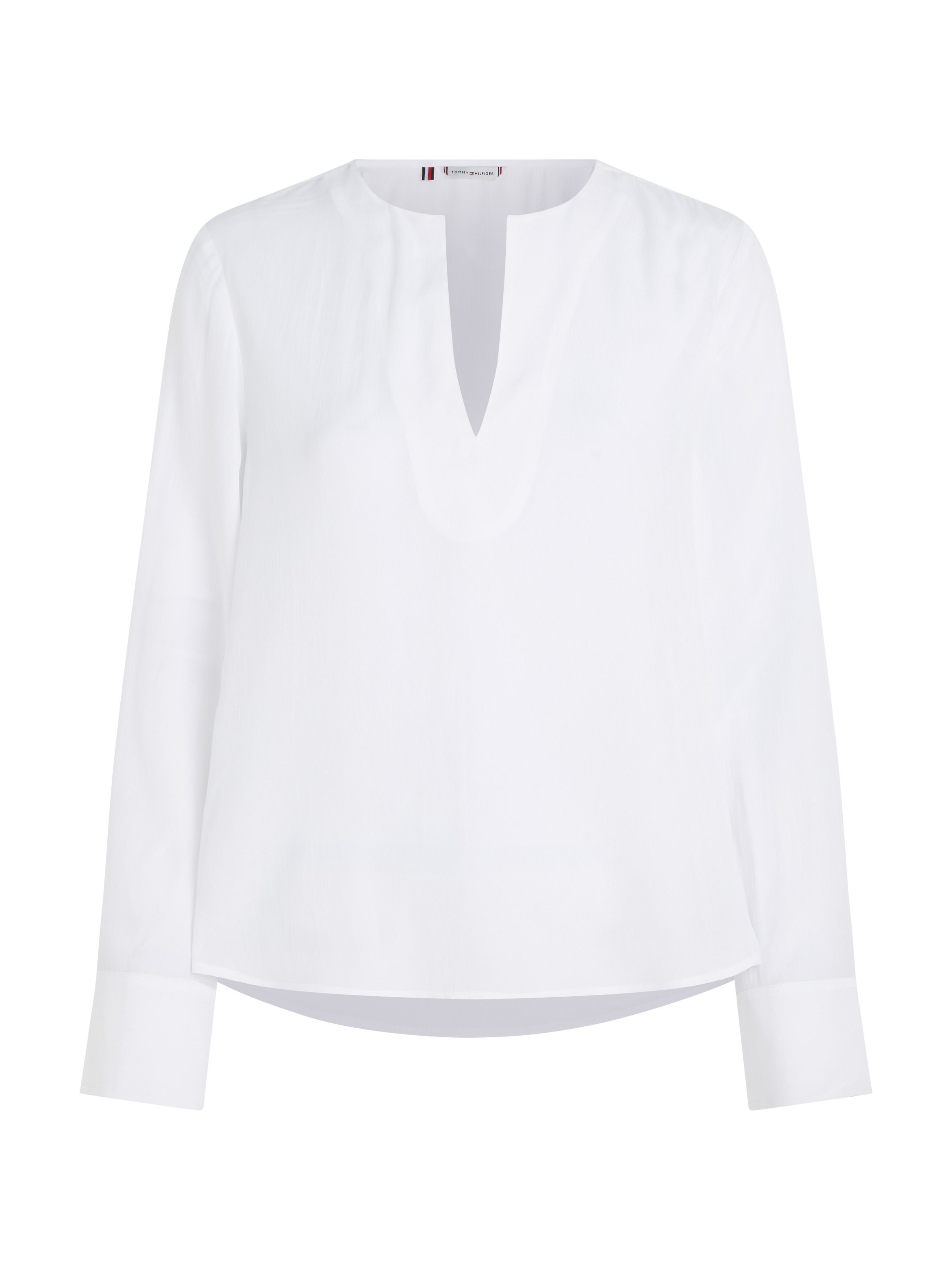 Tommy Hilfiger Blouse met lange mouwen VISCOSE CREPE V-NECK BLOUSE
