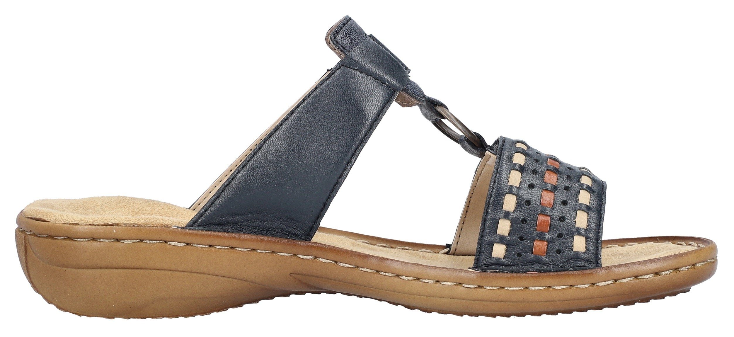 Rieker Slippers sleehak, zomerschoen, slippers met praktische klittenband