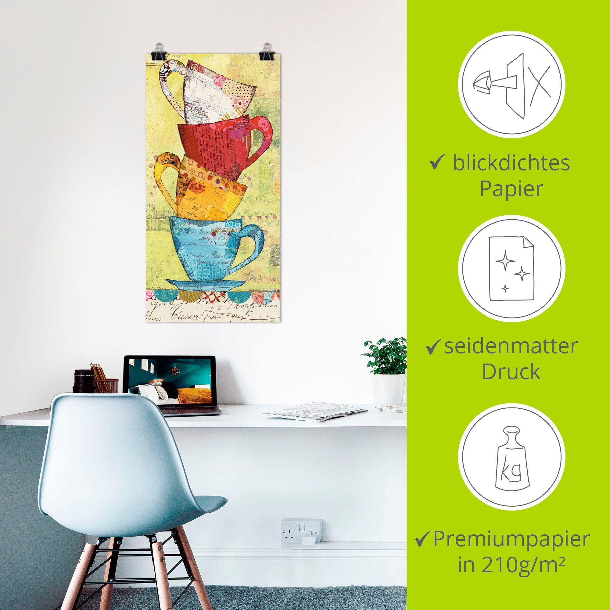 Artland Artprint Kom voor koffie als artprint op linnen, poster, muursticker in verschillende maten