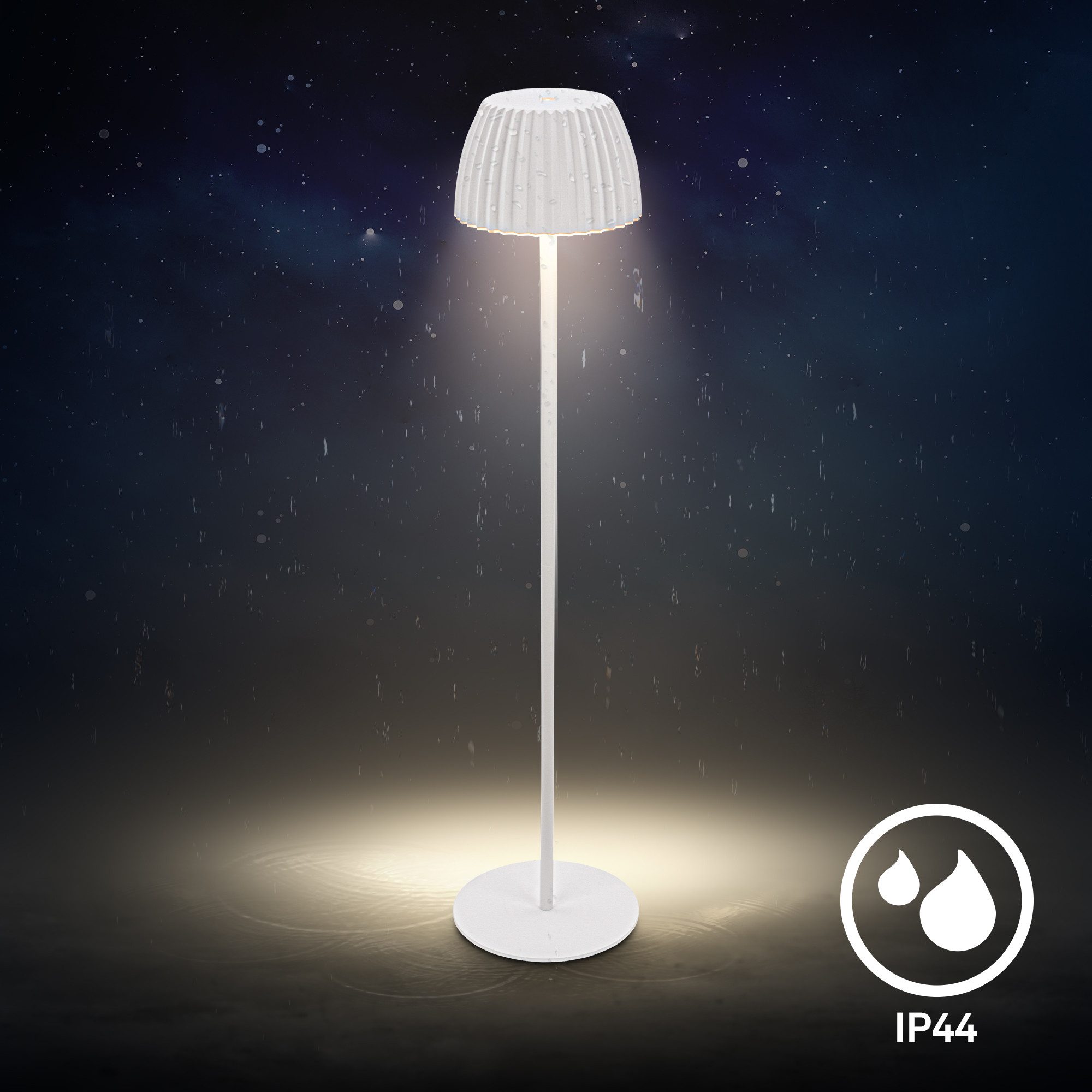 Briloner Leuchten Led-staande lamp Accu LED vloerlamp, wit