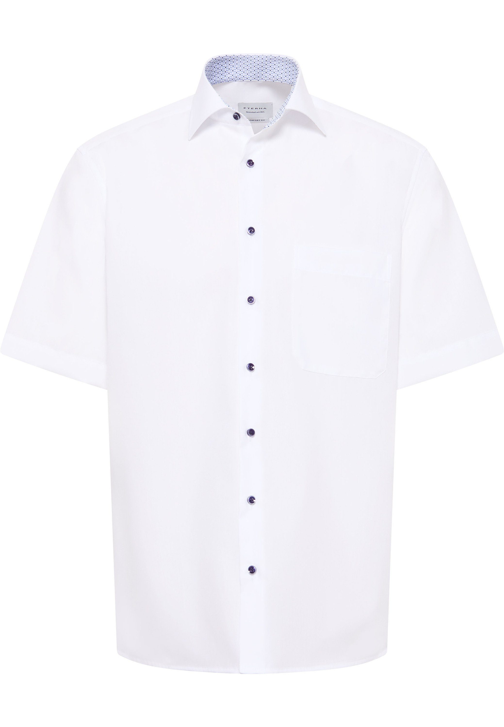 Eterna Overhemd met korte mouwen Comfort fit NON IRON (strijkvrij)