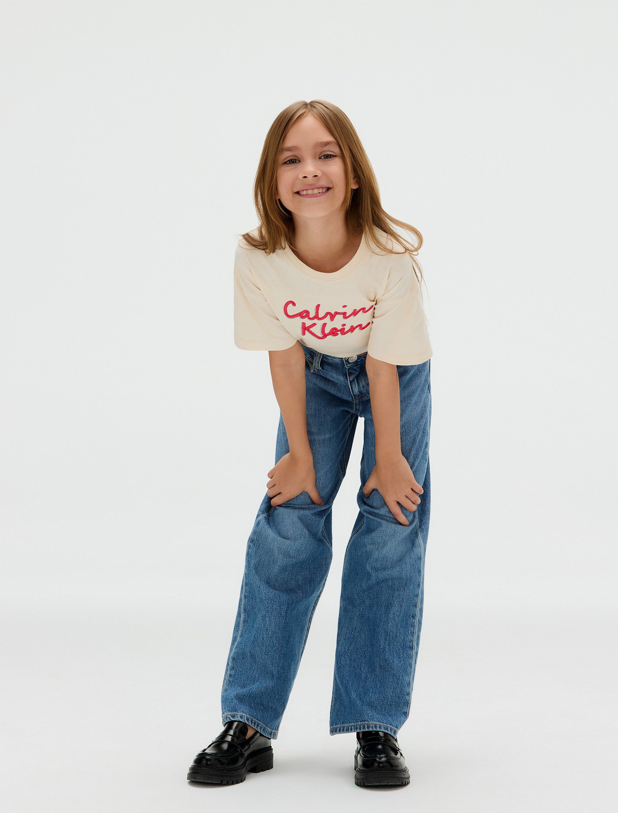 Calvin Klein T-shirt BOXY TEE METALLIC LOGO TECH voor kinderen tot 16 jaar, grote borduursel