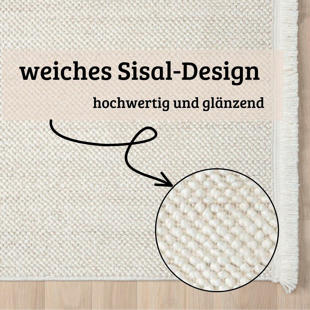 my home Vloerkleed Vals Uni-kleuren, gemêleerd, sisal-look, ook in rond verkrijgbaar, met franjes