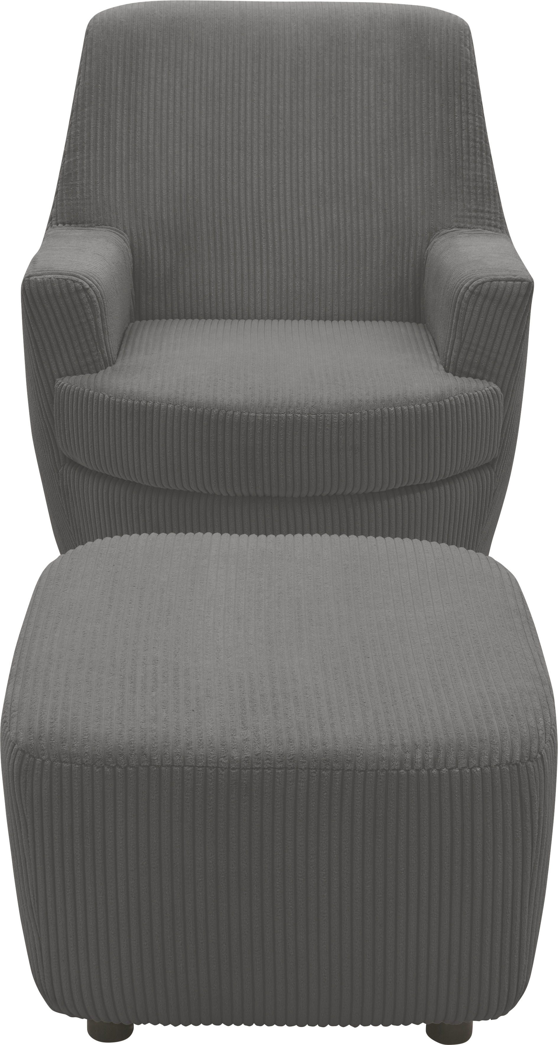 INOSIGN Draaibare fauteuil Hetty, draaistoel met kantelfunctie en poef, leesstoel, armstoel (set, 2 stuks)