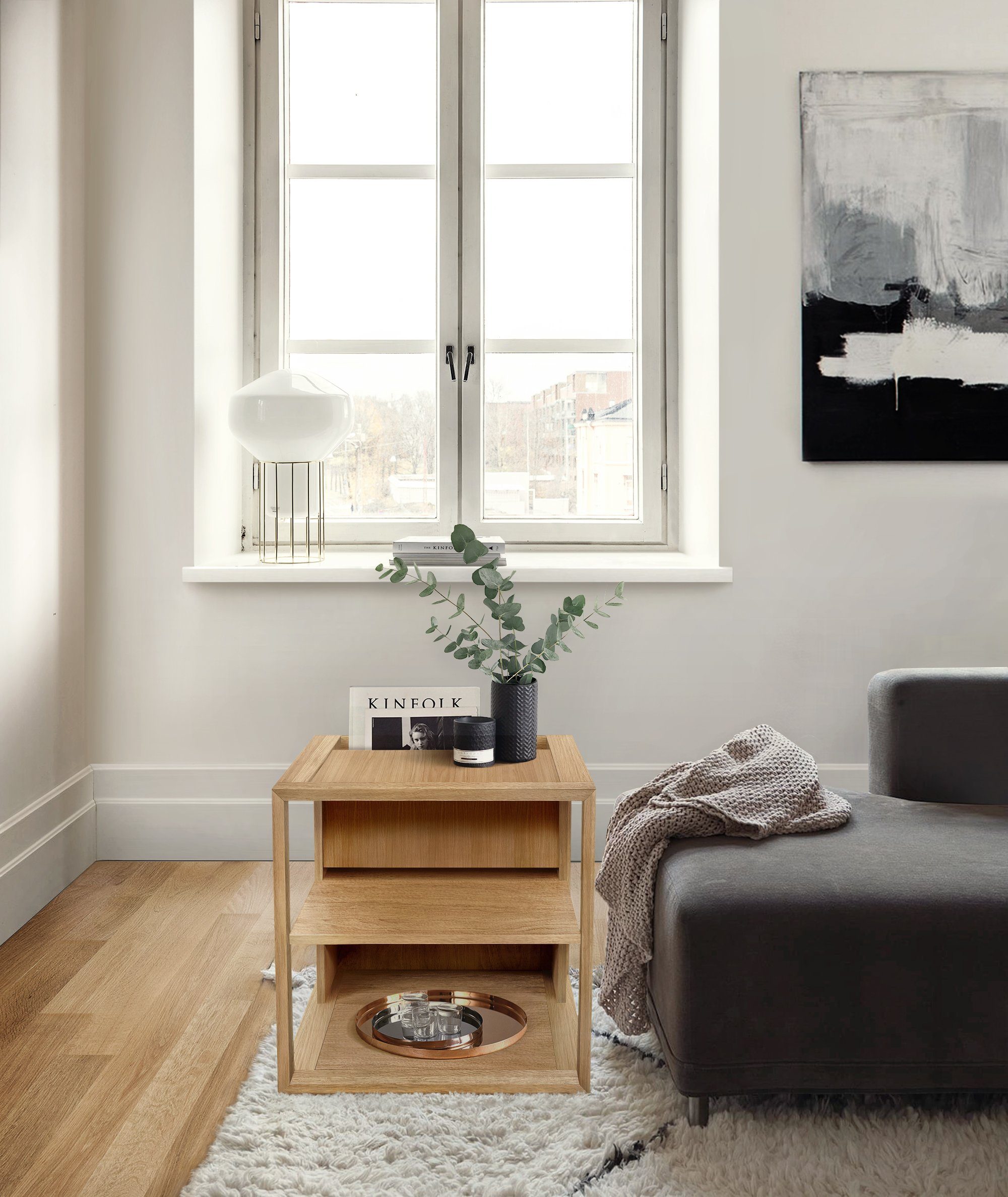 Woodman Salontafel Cube Houtfineer van eiken
