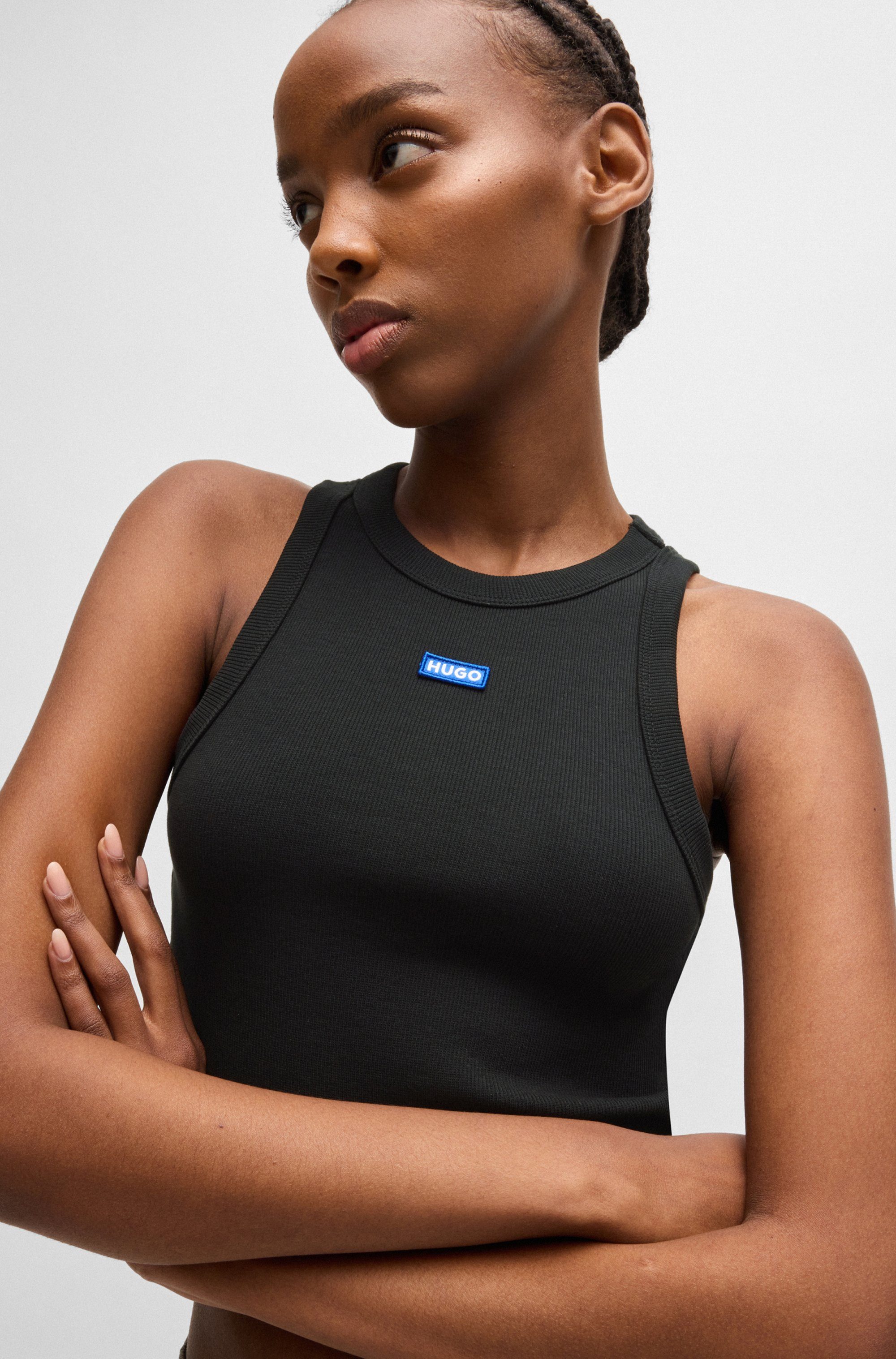 HUGO Blue Tanktop Baby Tank Cropped-Form