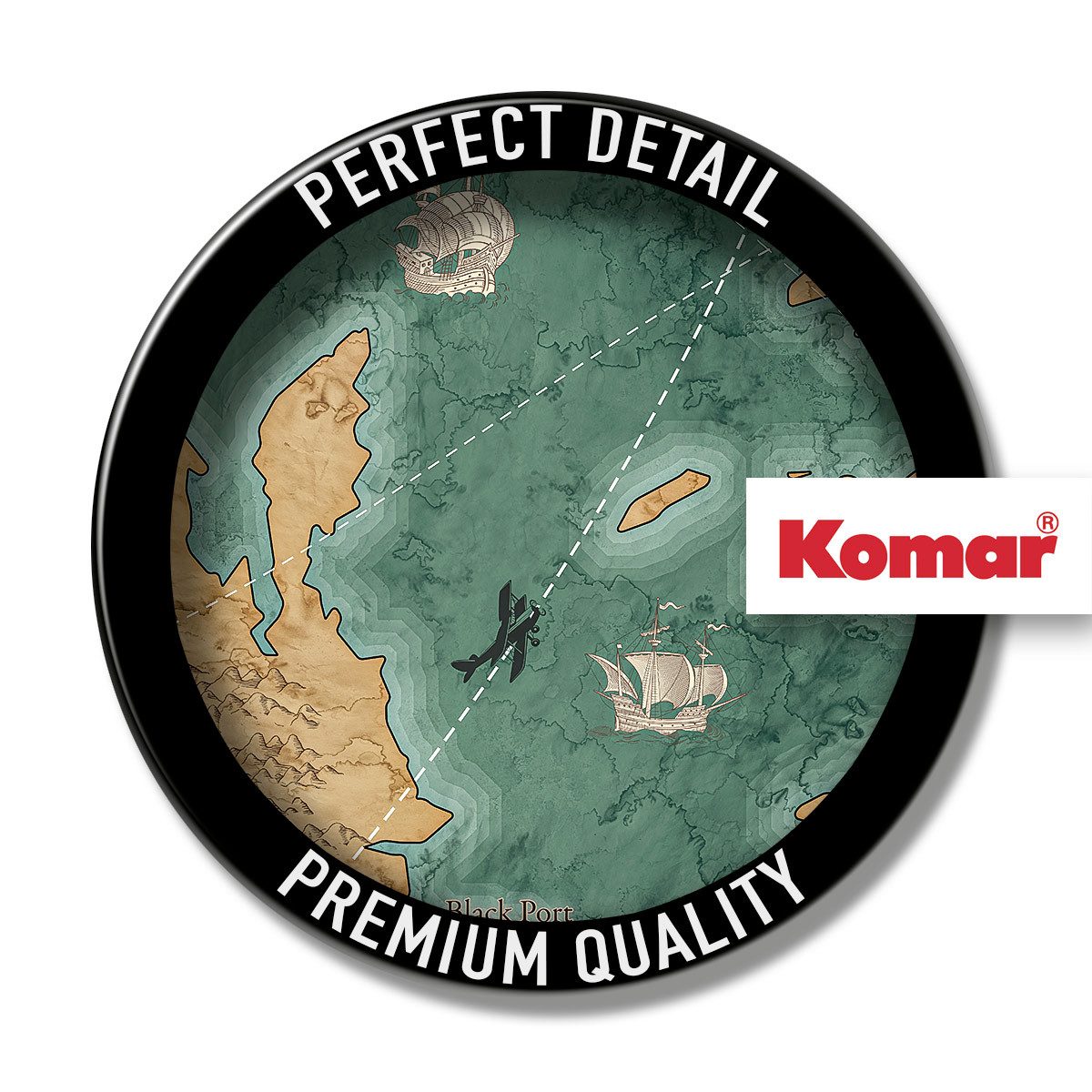 Komar Fotobehang Old Travel Map 38 mm dikte, diepte 60 cm (1 stuk)