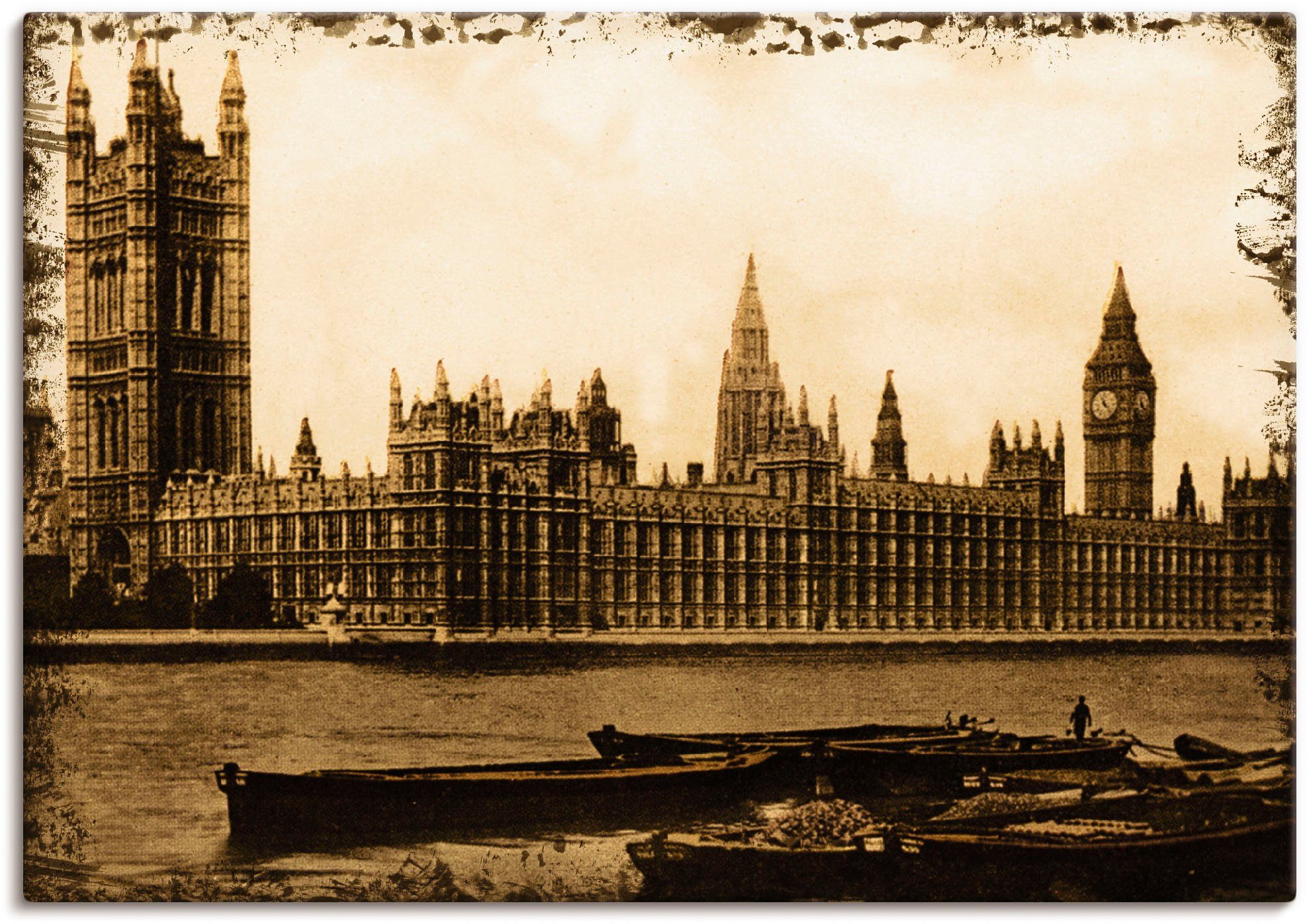 Artland Artprint Londen: House of Parliament in vele afmetingen & productsoorten -artprint op linnen, poster, muursticker / wandfolie ook geschikt voor de badkamer (1 stuk)