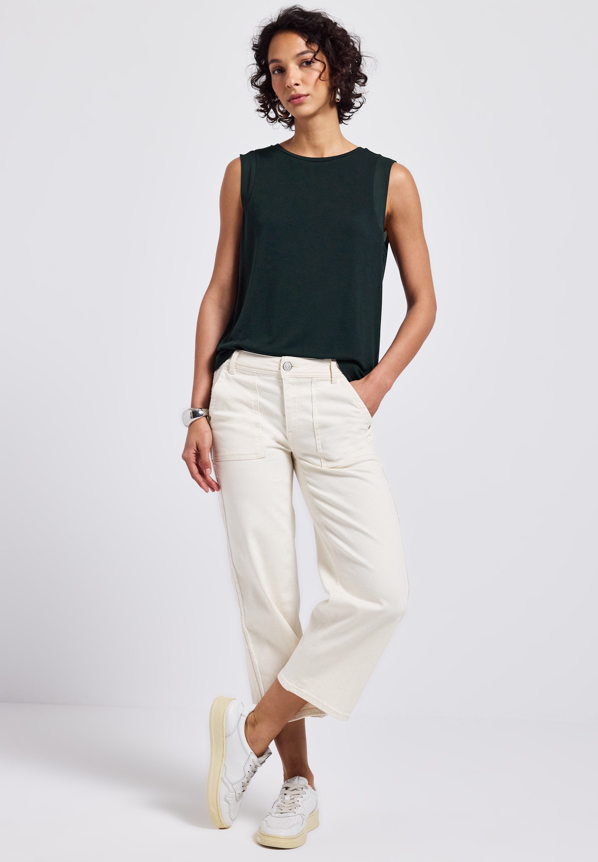 STREET ONE Top met chiffondetails