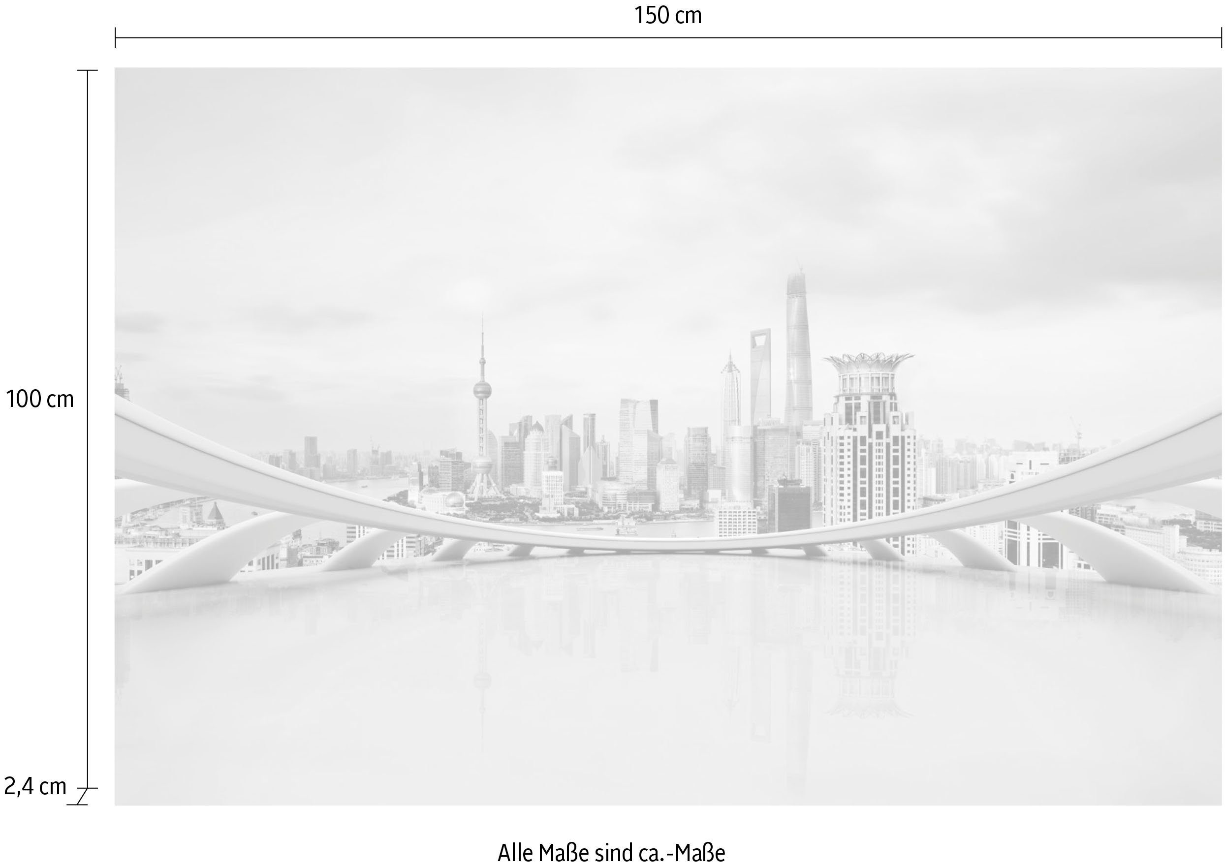 queence Artprint op acrylglas Stad Fine Art-print in galeriekwaliteit