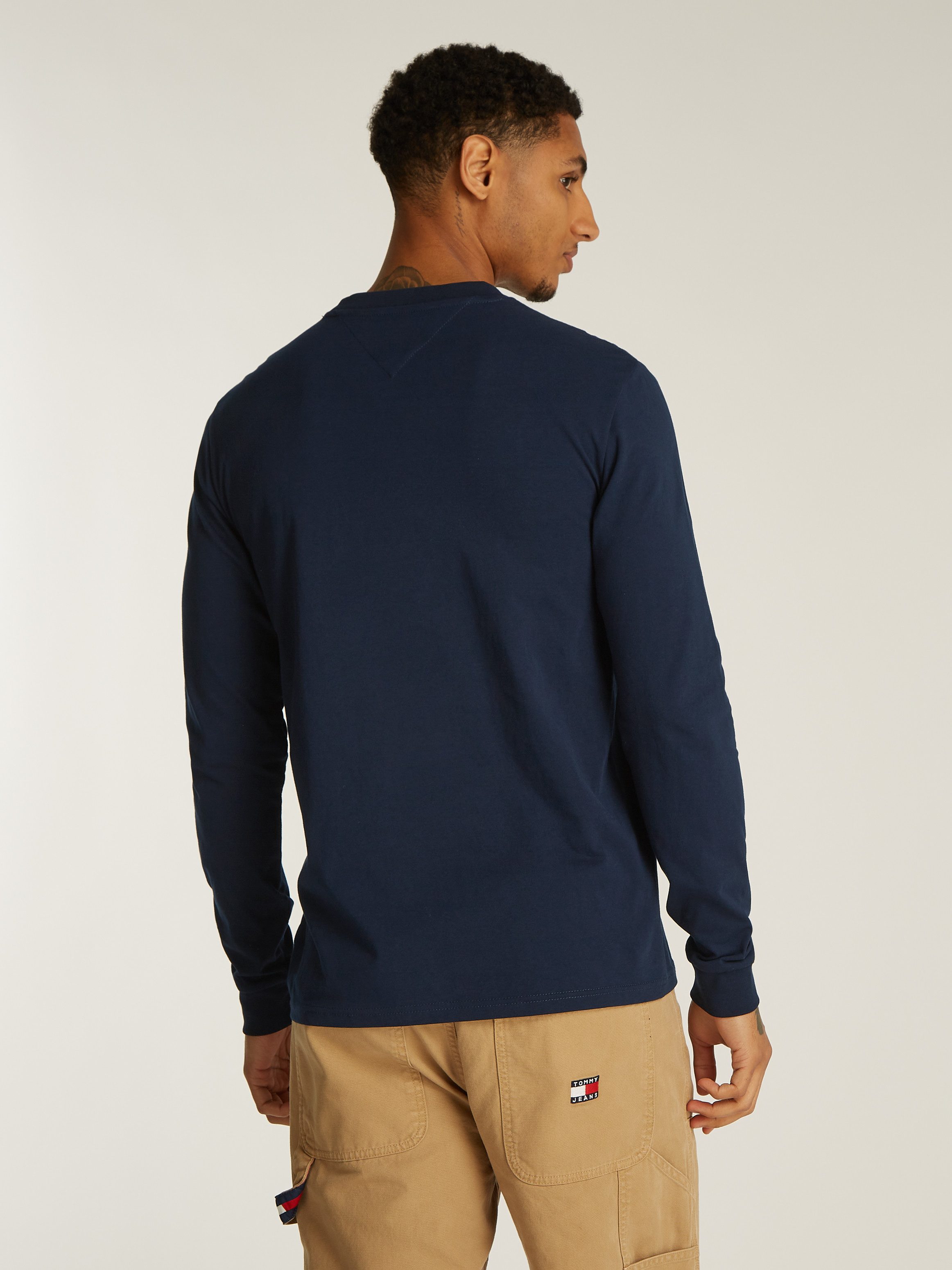 TOMMY JEANS Shirt met lange mouwen TJM SLIM LINEAR CHEST LS TEE EXT