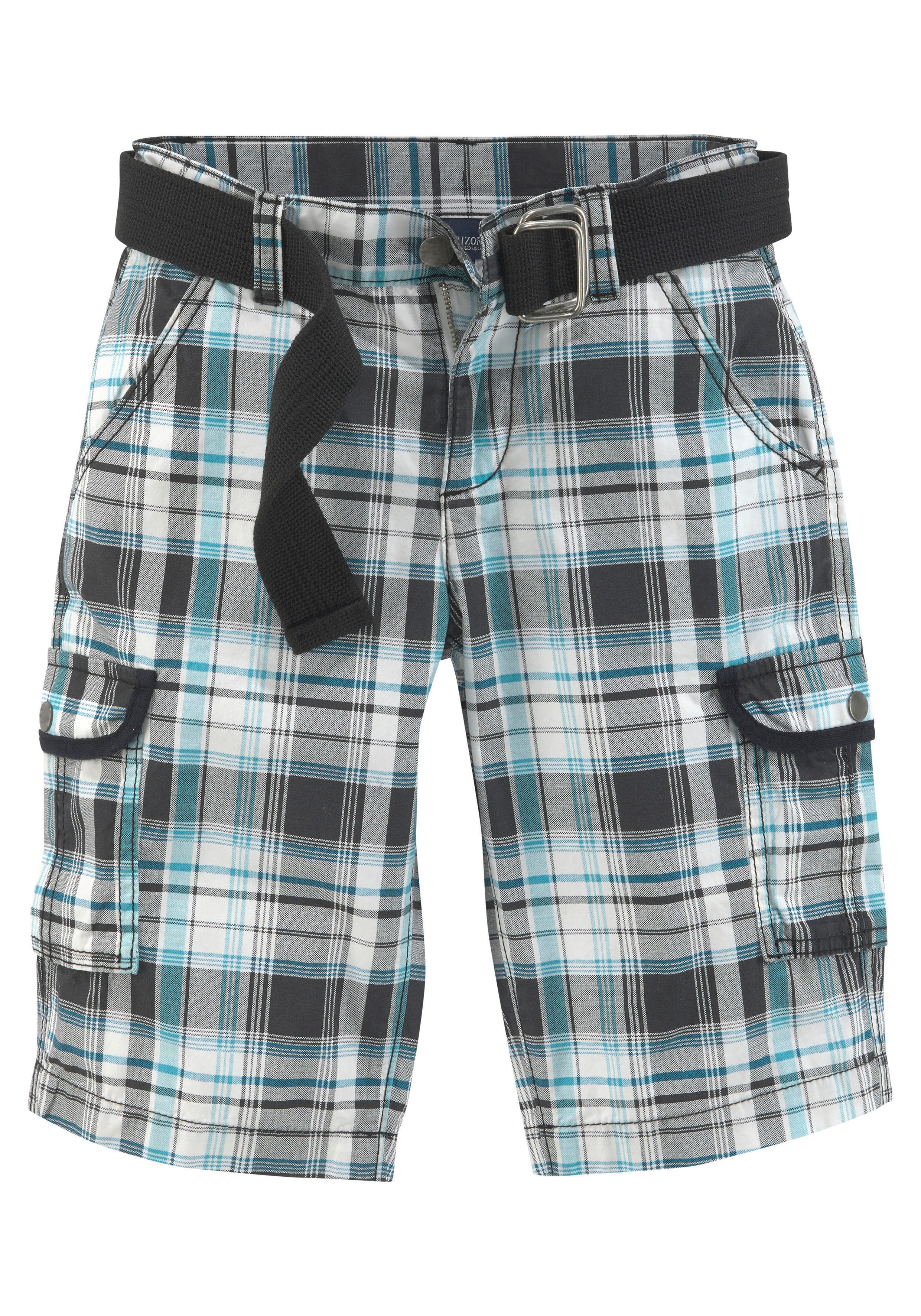 KIDSWORLD Short 2-delige bermuda’s met riem, geruite cargobermuda’s (set, 2-delig)