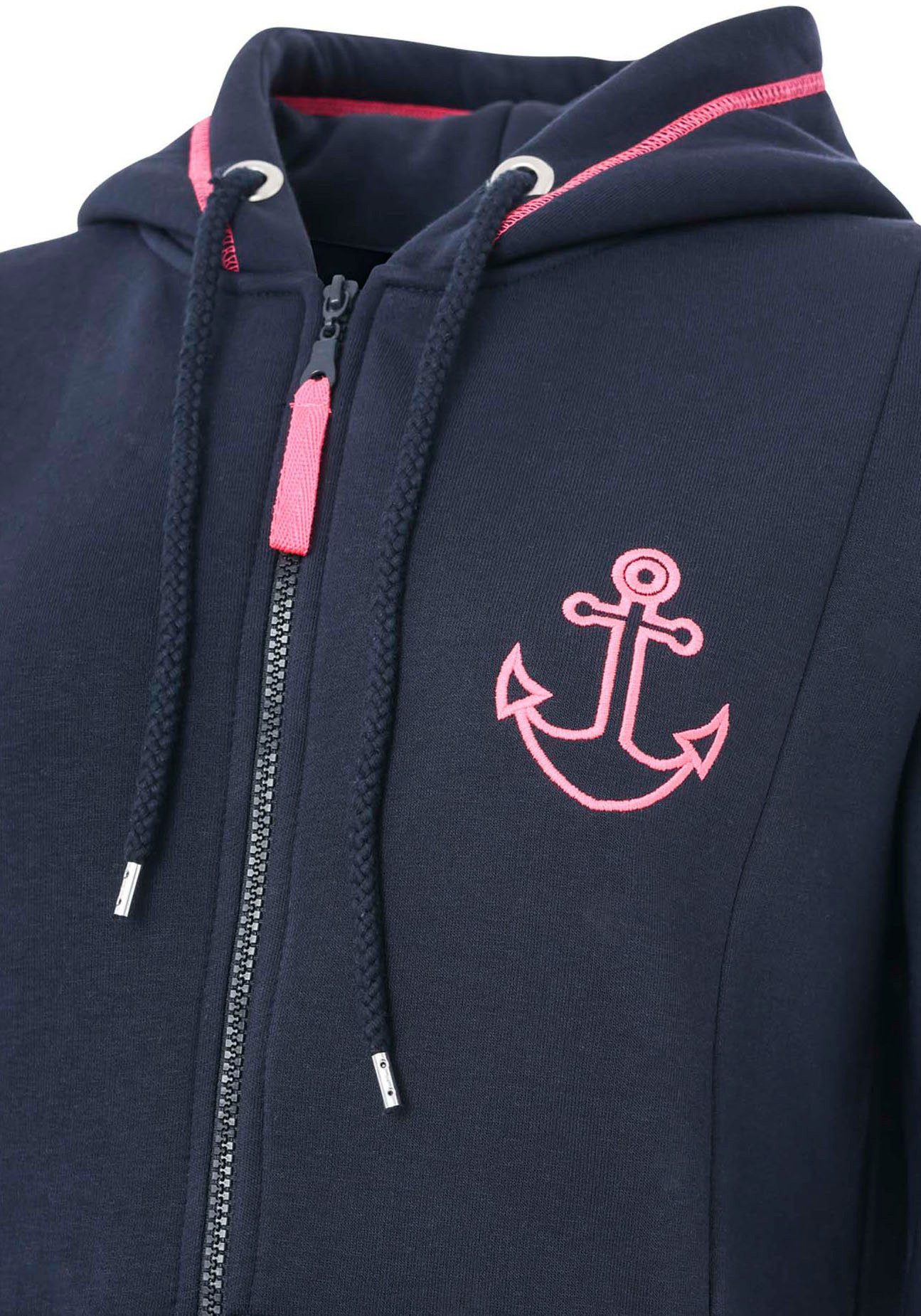 Zwillingsherz Capuchonsweatvest met capuchon, rugprint en kleinere frontprints