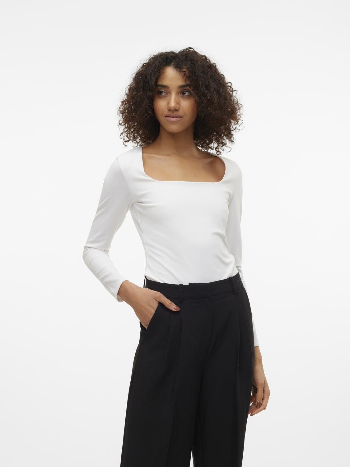 Vero Moda Shirt VMMILLION LS SQUARE TOP 2-WAY JRS