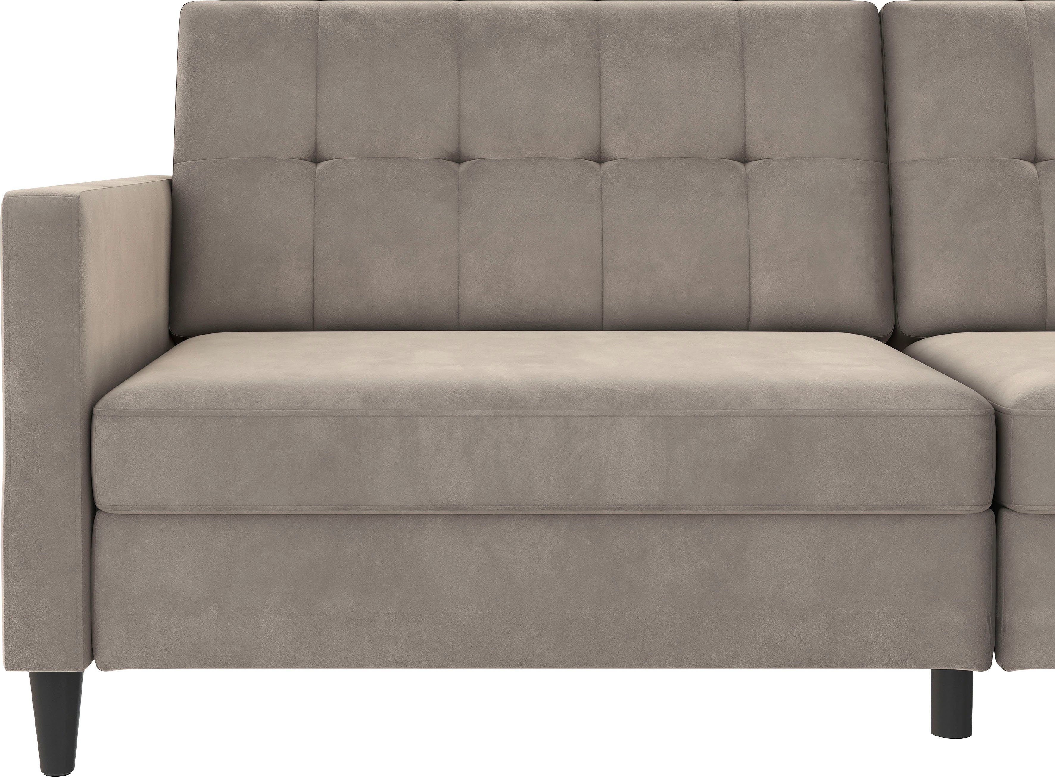 Dorel Home 3-zitsbank Hartford II Slaapfunctie, rugleuning 2-delig, 3-voudig verstelbaar, zithoogte 43 cm