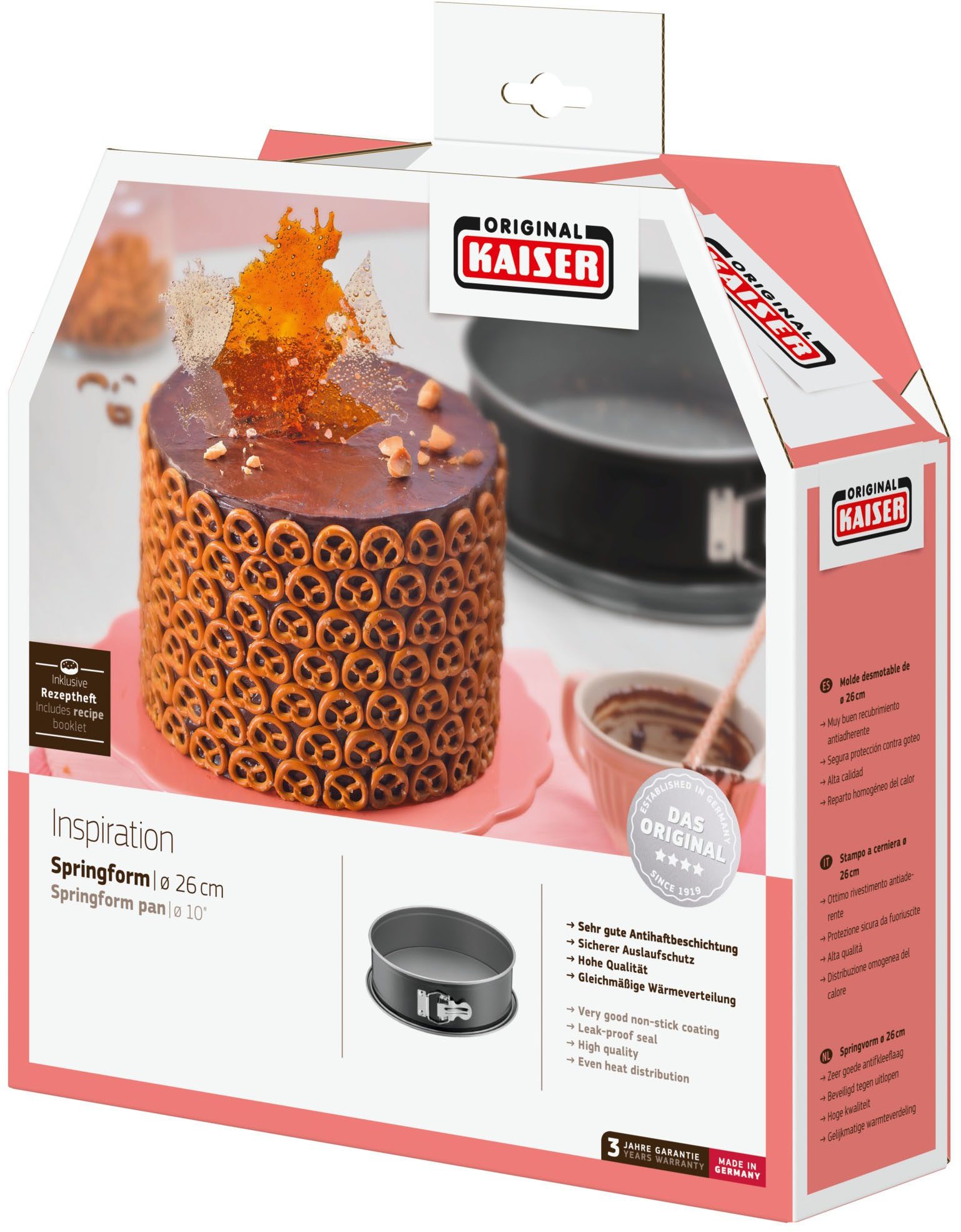 Kaiser Backformen Springvorm Inspiration Springvorm 26 cm rond met platte bodem, made in Germany