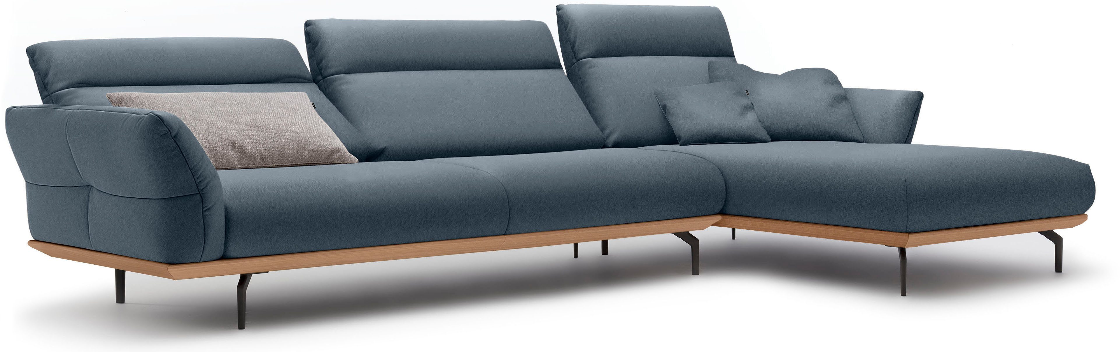 Creation BY ROLF BENZ Hoekbank Hs.460 Sokkel in eiken, onderstel in umbra grijs, breedte 338 cm