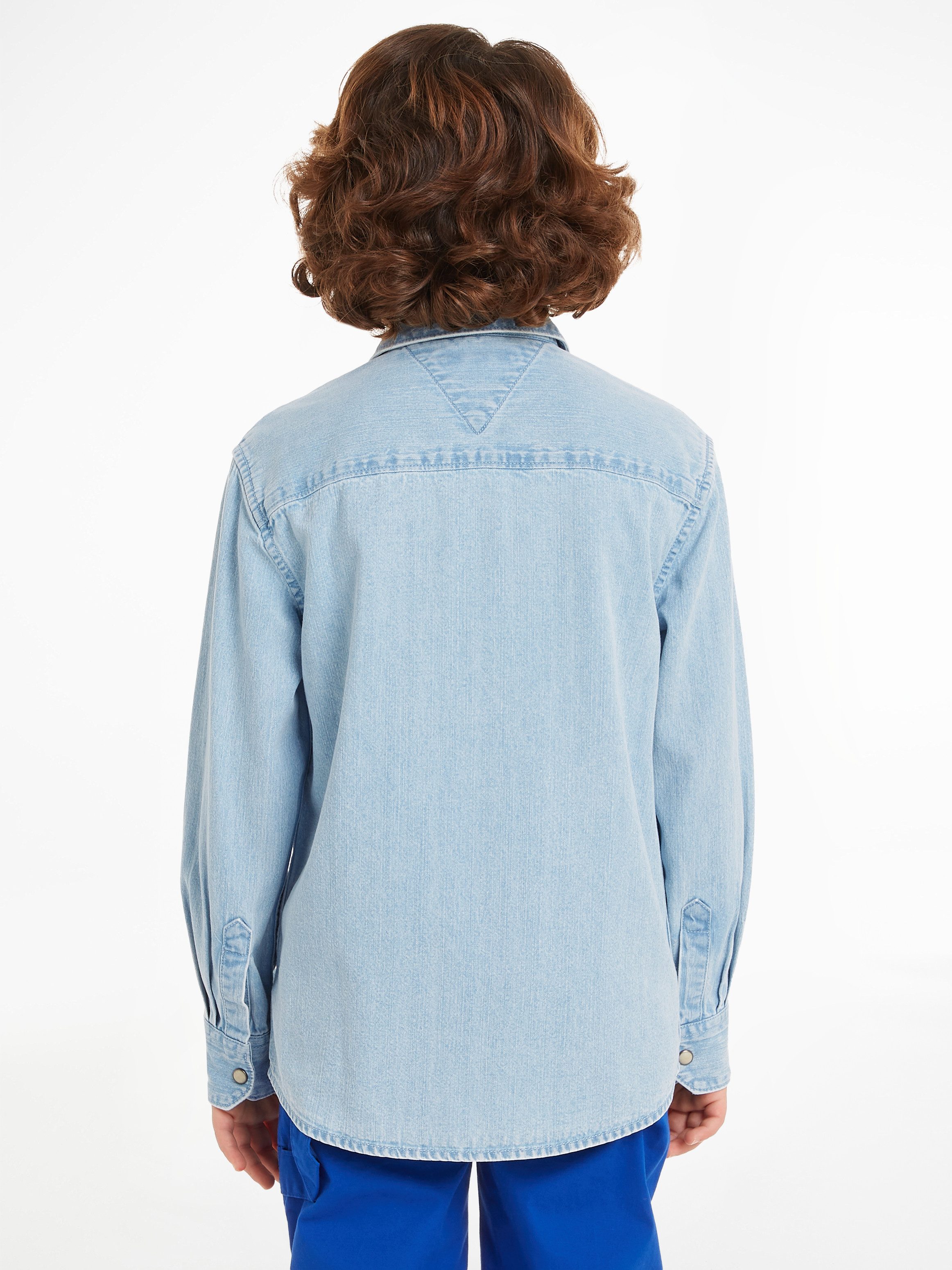 Tommy Hilfiger Overhemd met lange mouwen DENIM SHIRT LS Kinderen tot 16 jaar met logostiksel