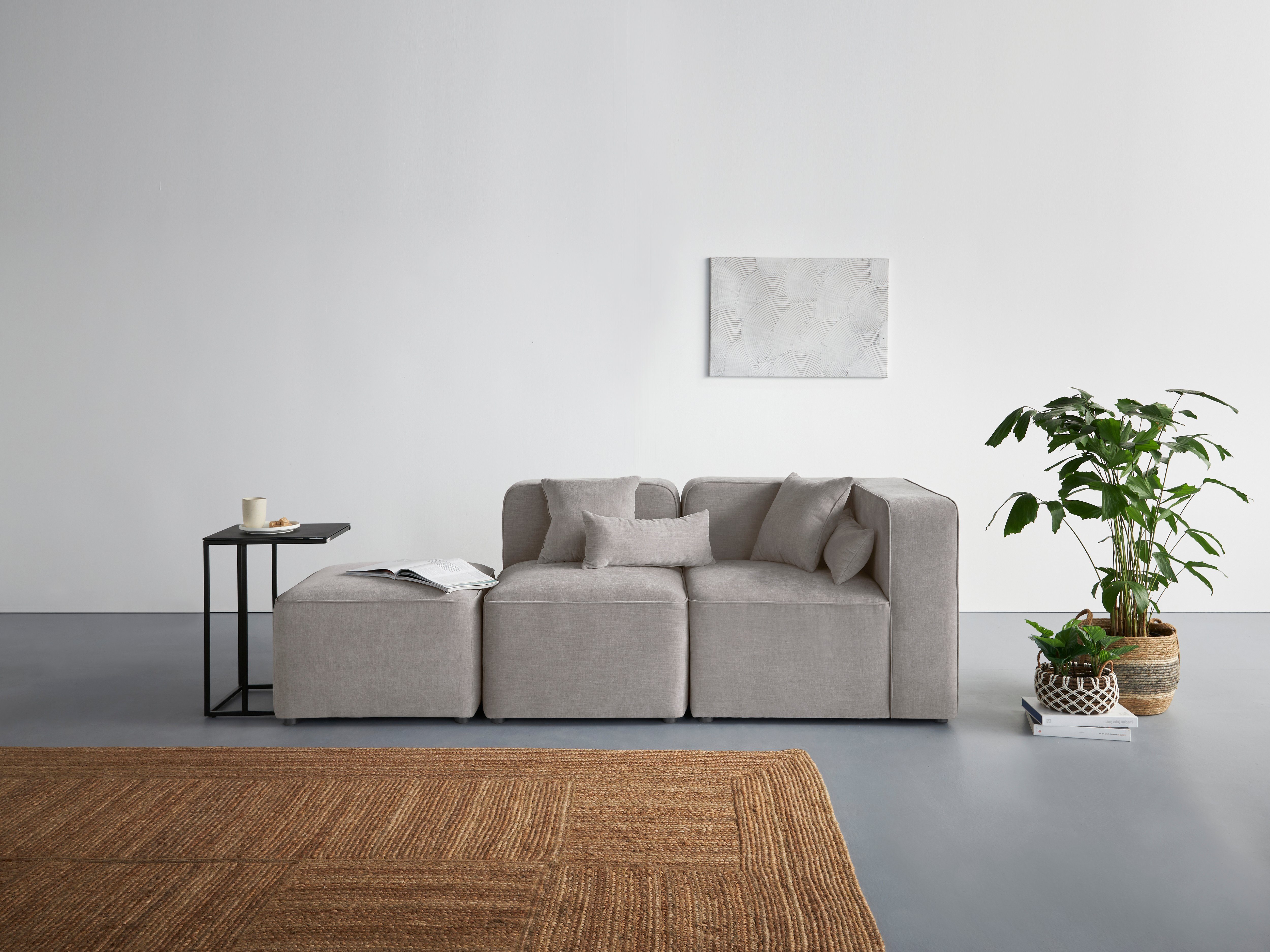 andas 3-zitsbank Sundstrup Moduleserie, individuele samenstelling grijs, 3-zitsbanken, 233 cm