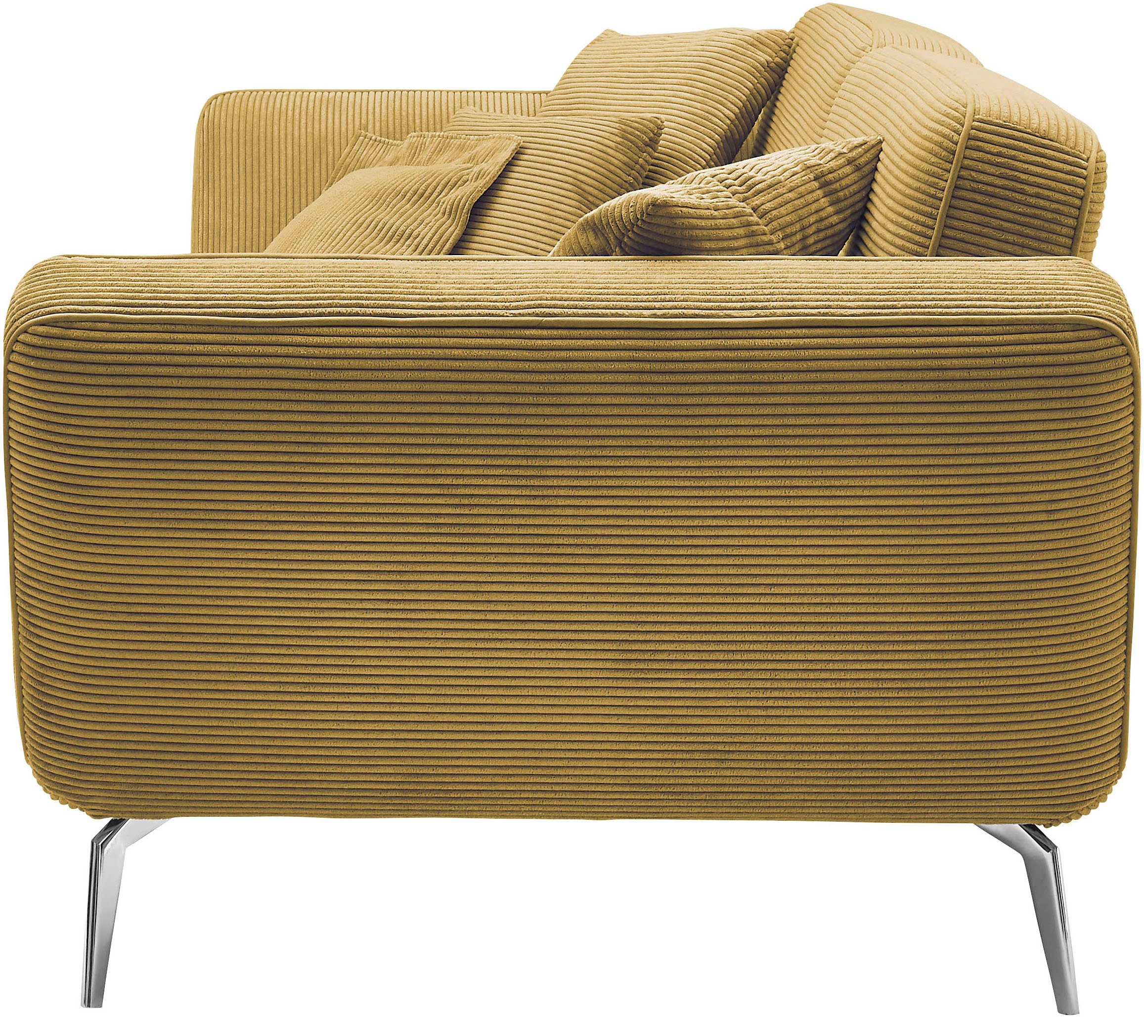 set one by Musterring Megabank SO 4500 Voeten chroomkleurig, optioneel met hoofdsteun, breedte 260cm, in cord