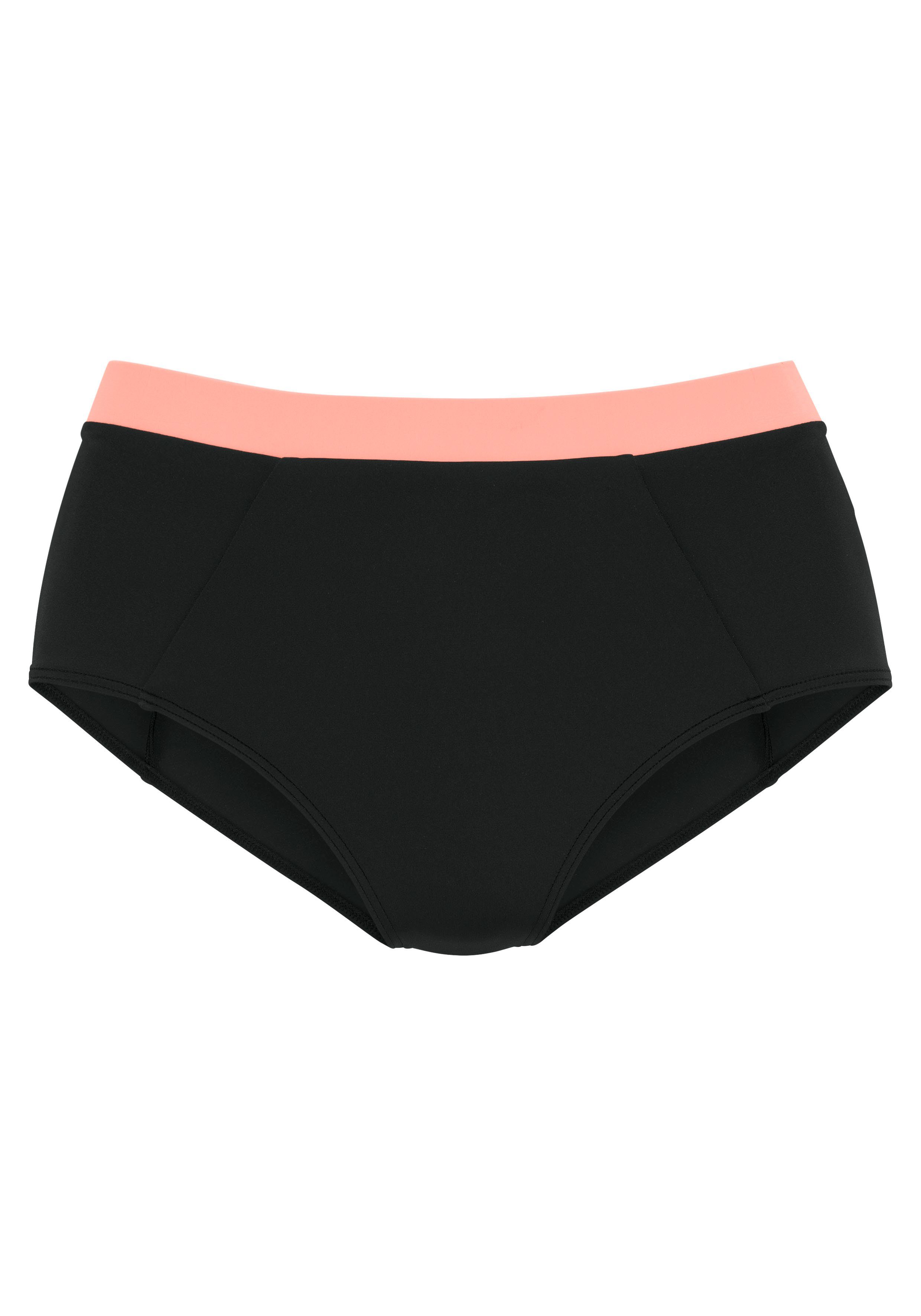 active by Lascana Highwaist-bikinibroekje Janni met contrastkleurige boord