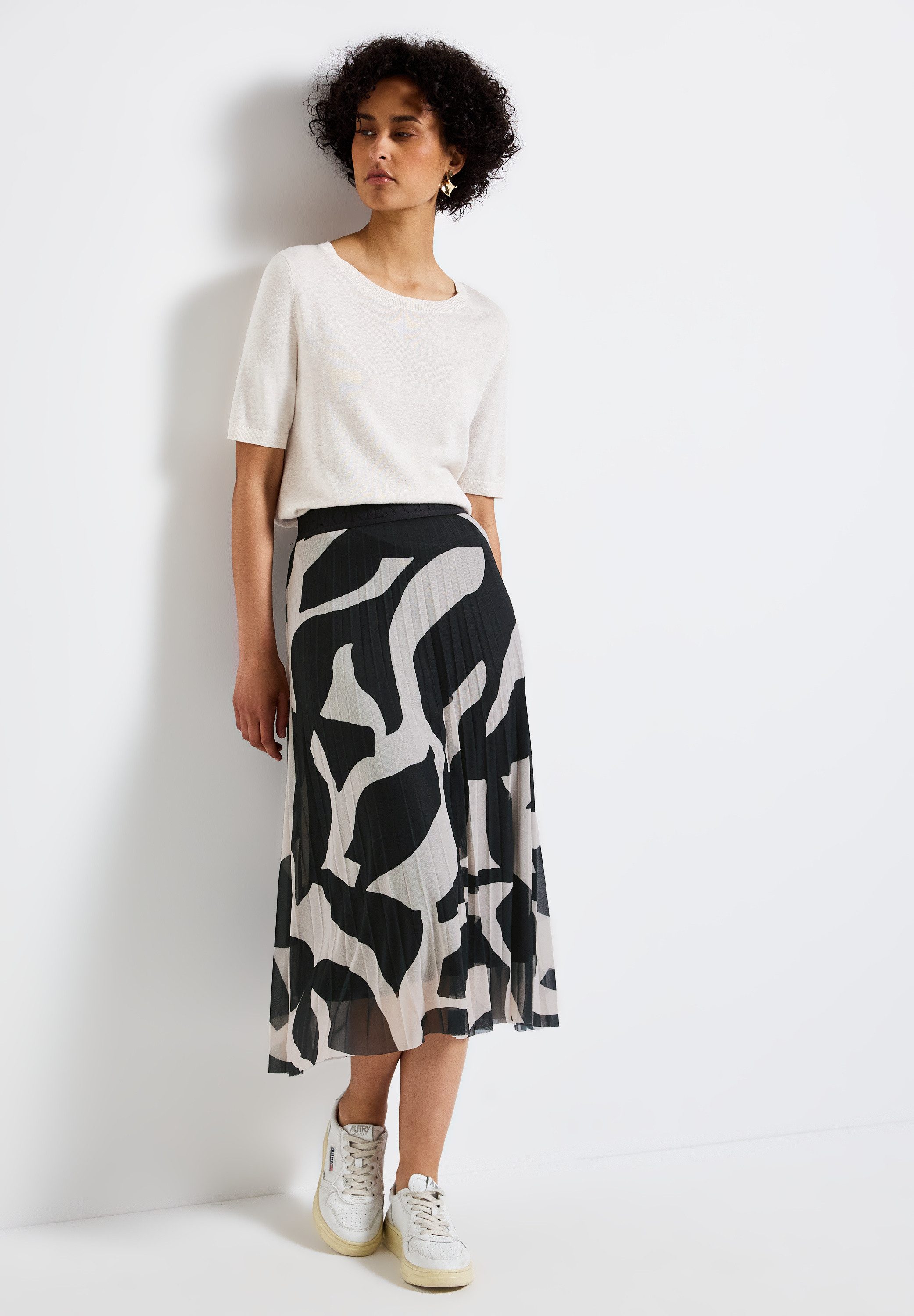 STREET ONE Plissérok met elastische taille