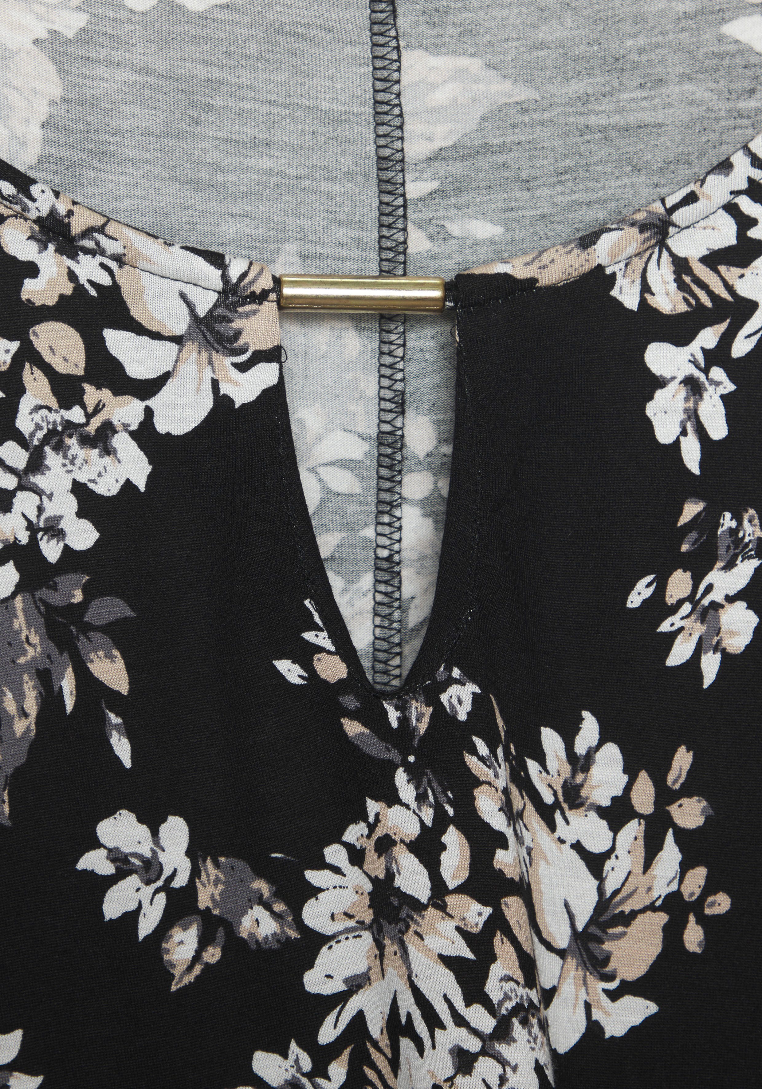 Lascana Lang shirt met subtiele bloemenprint blousejurk met wijde mouwen