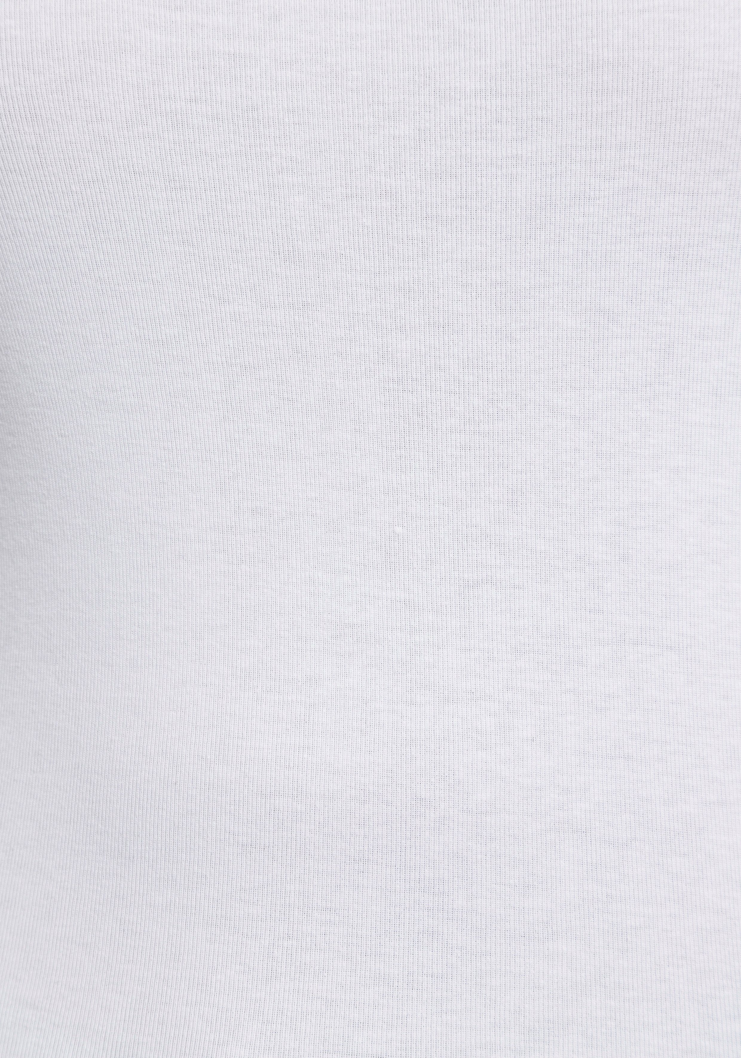 KangaROOS Shirt met lange mouwen met opgerolde mouwen, zeer figuurvolgend, van ribstof